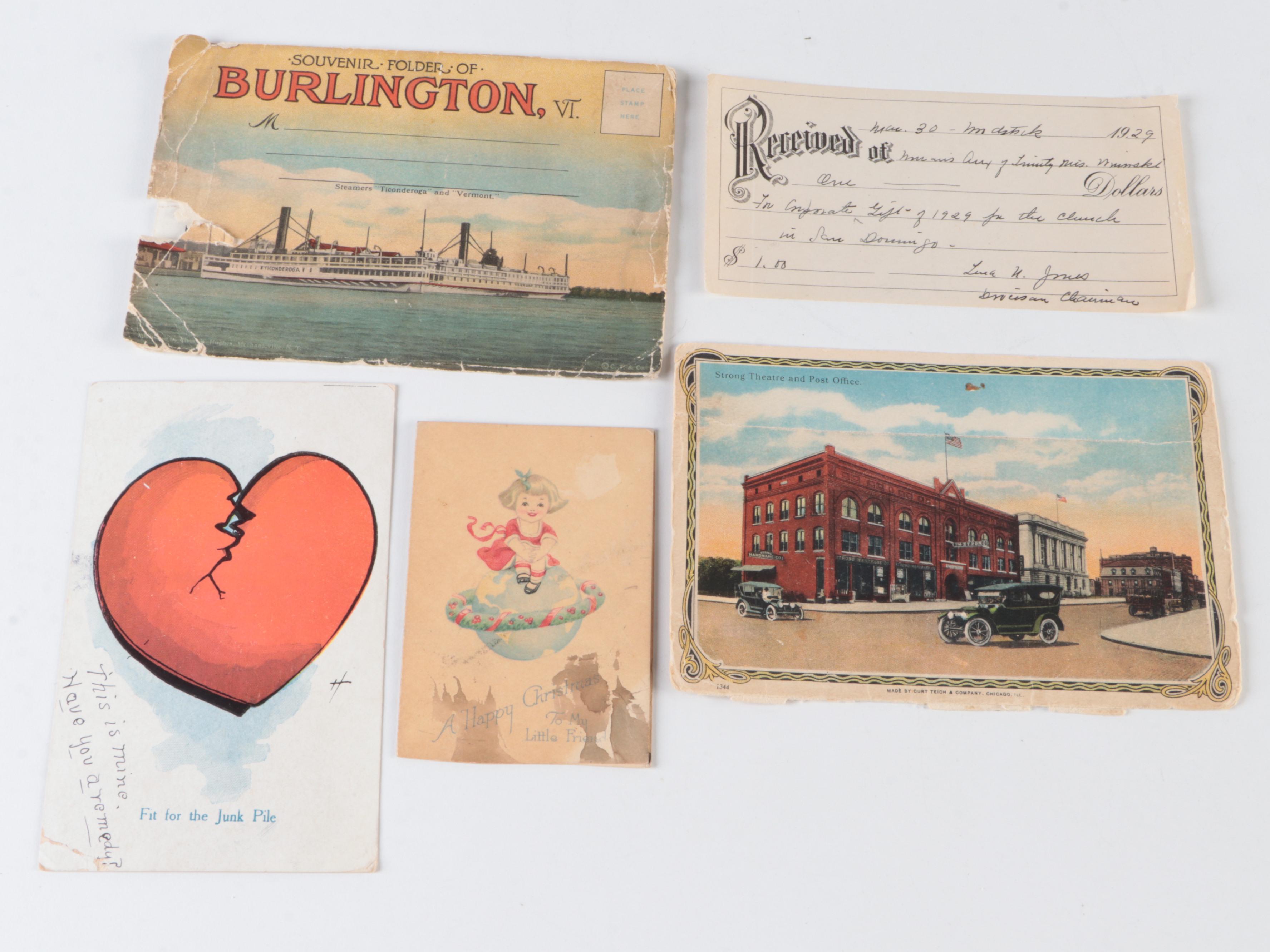 Souvenir, Holiday, and More Postcards and Other Ephemera, 20th Century