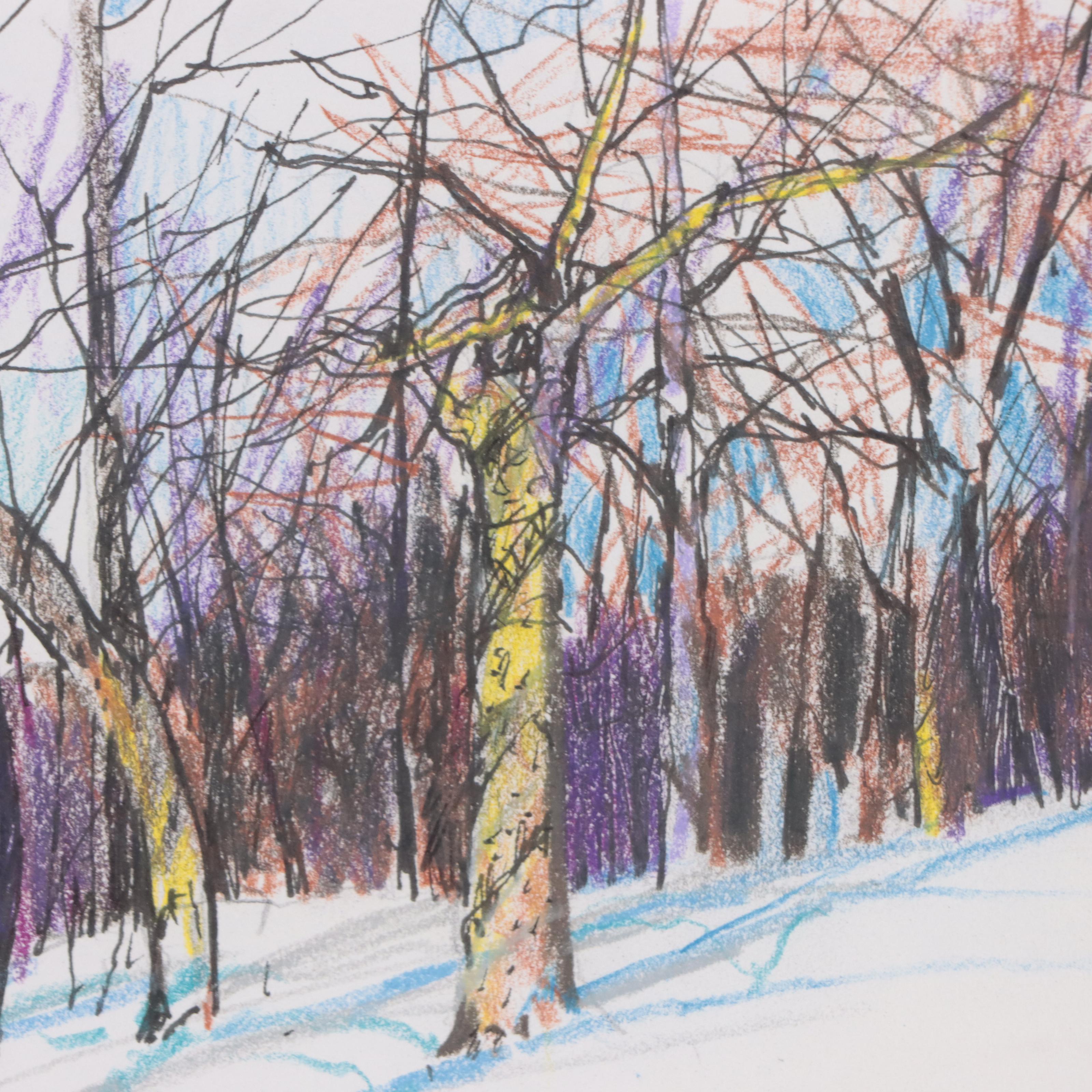 Steve Perucca Mixed Media Drawing "Horizon Series," 1999