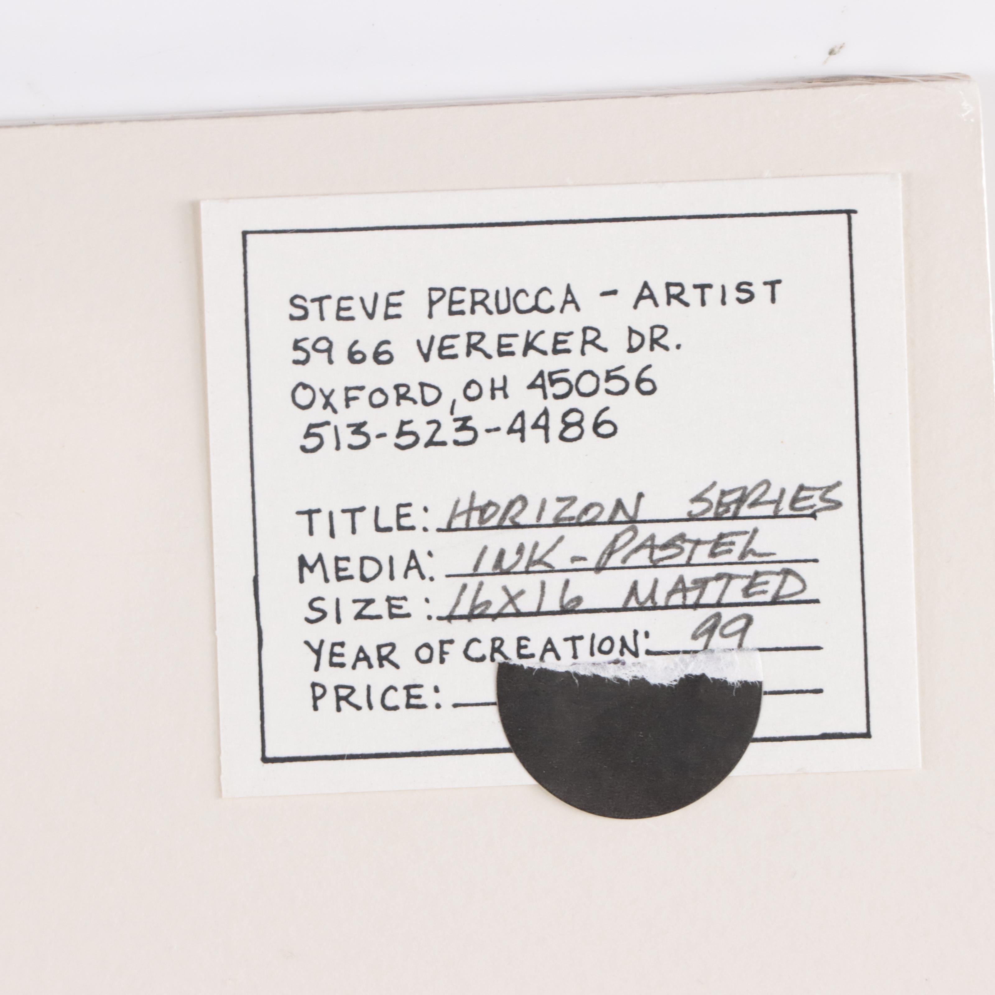 Steve Perucca Mixed Media Drawing "Horizon Series," 1999