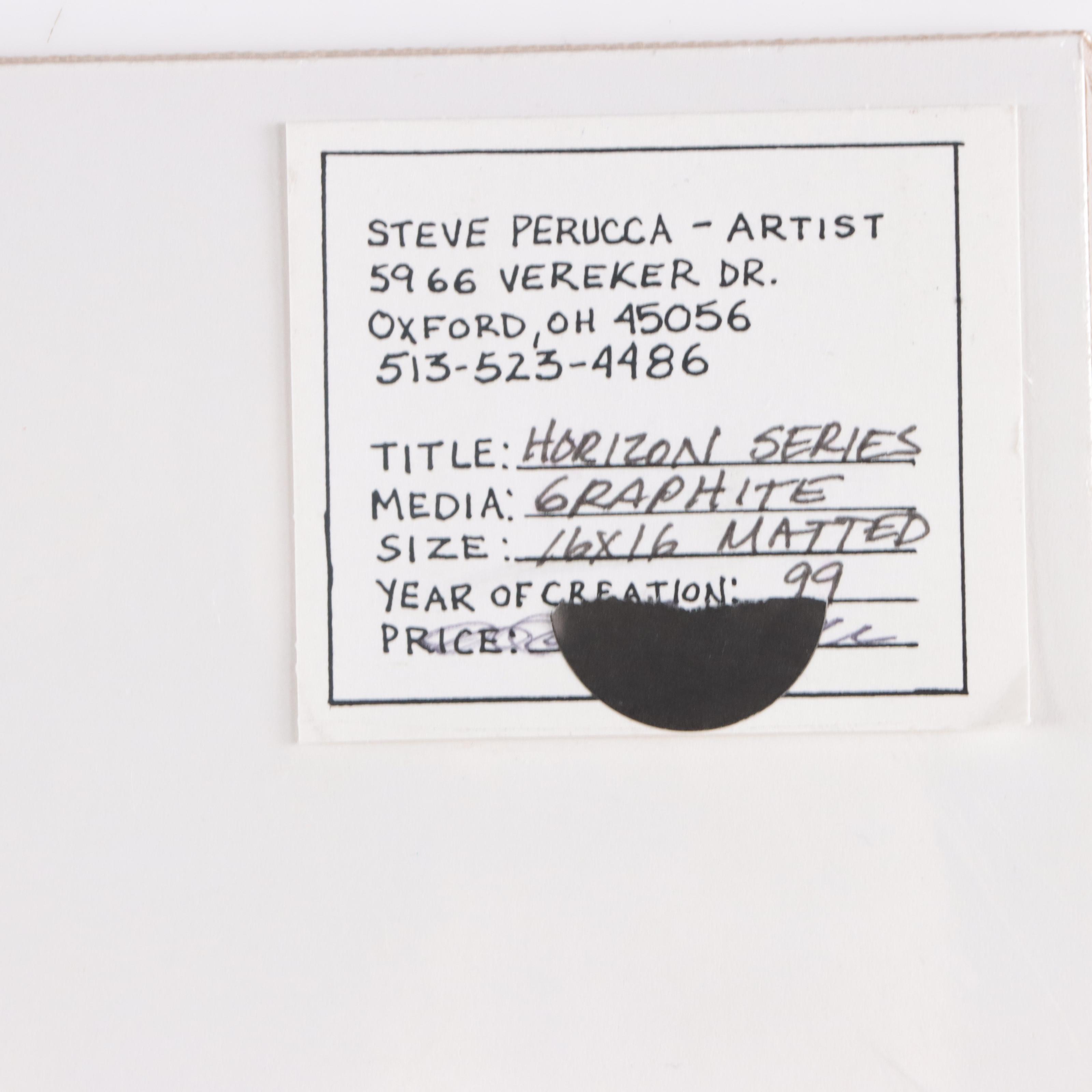 Steve Perucca Graphite Drawing "Horizon Series," 1999