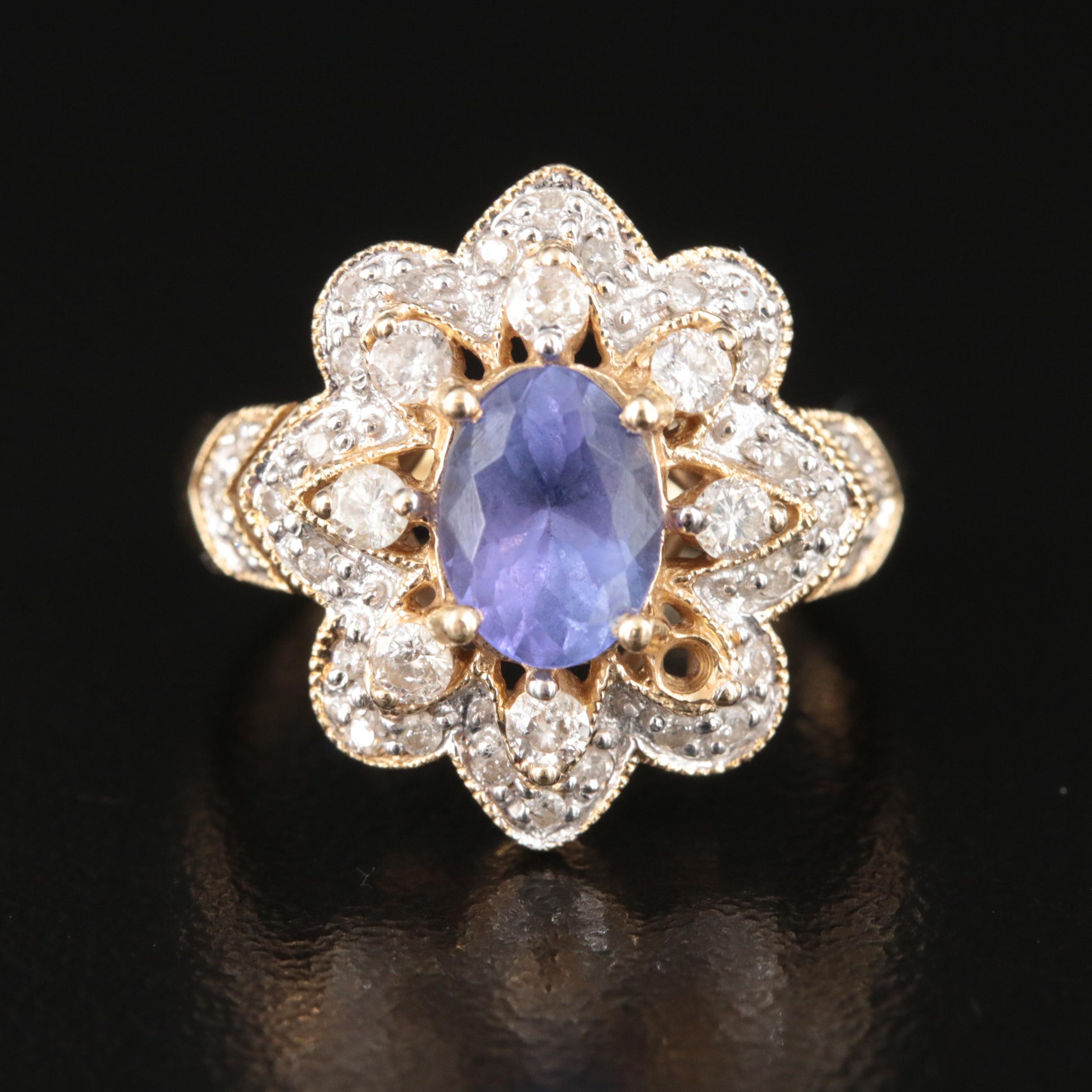 14K Tanzanite and Diamond Ring