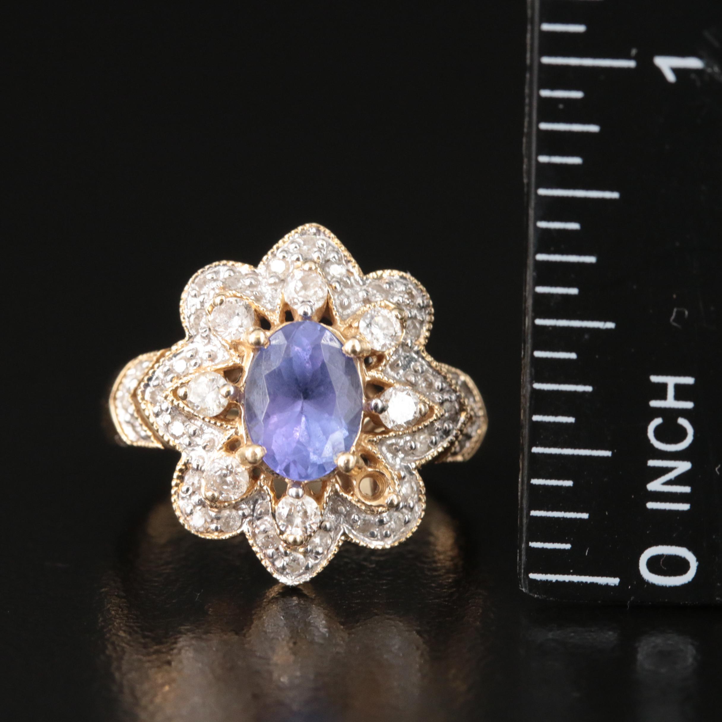 14K Tanzanite and Diamond Ring