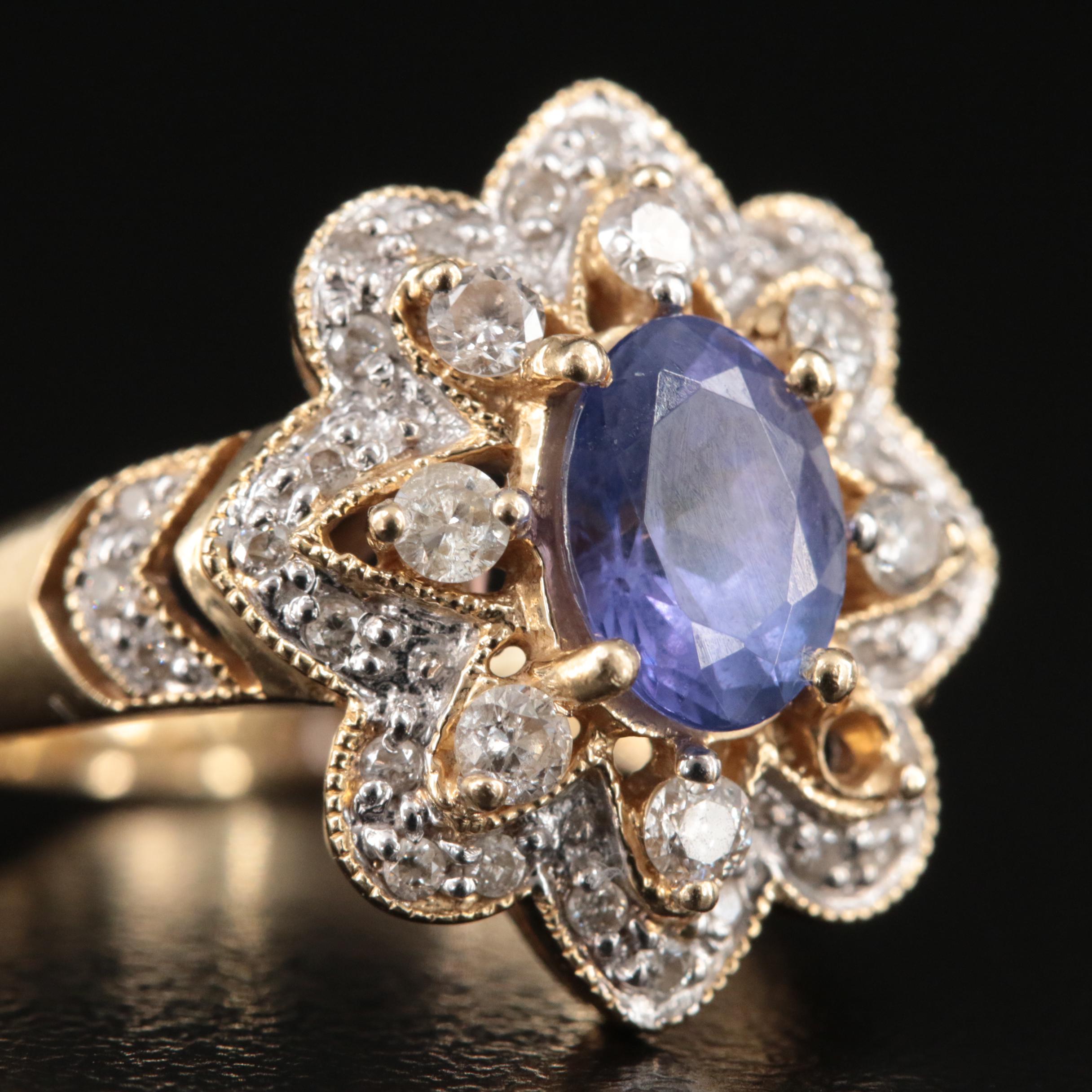 14K Tanzanite and Diamond Ring