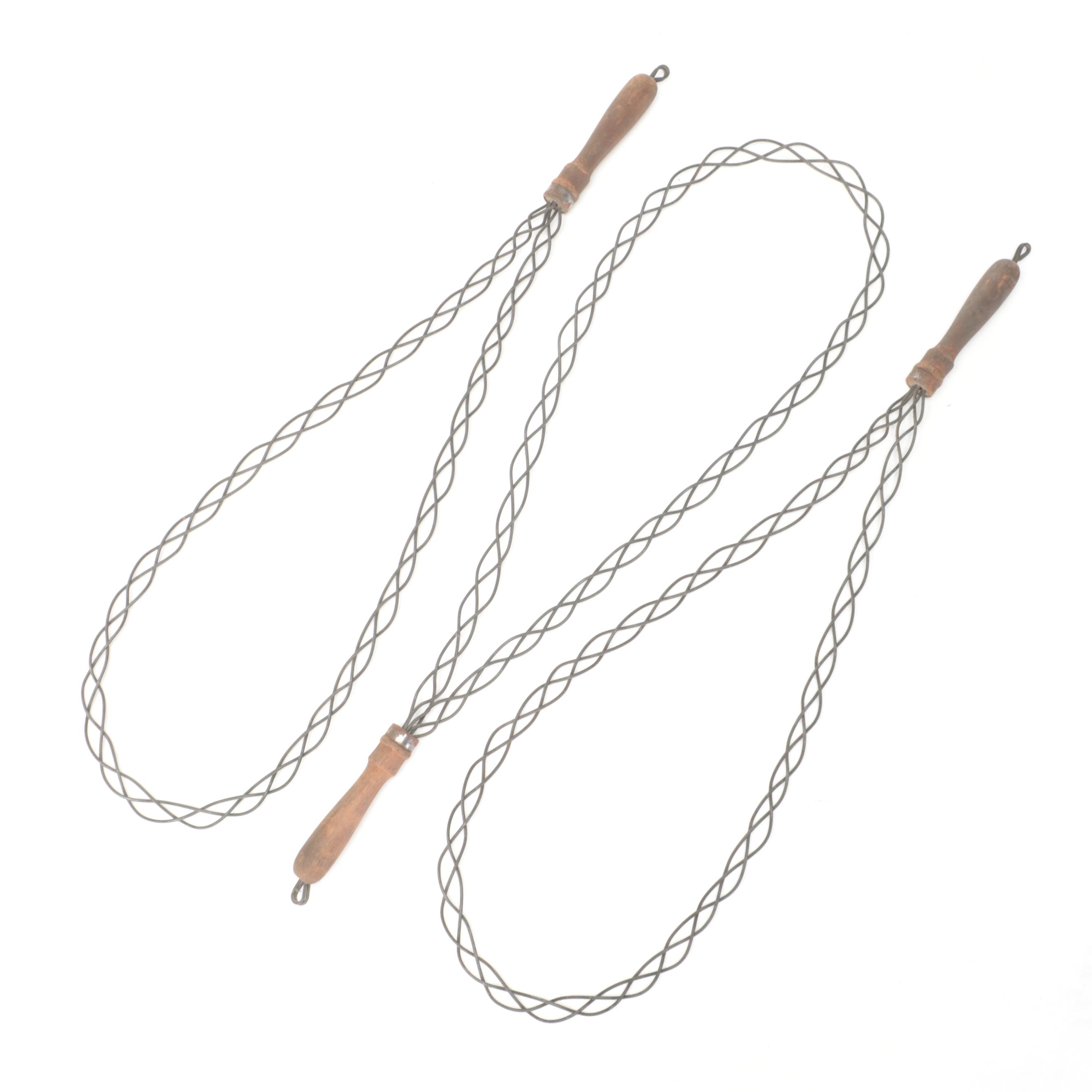 Primitive Wooden Handled Rug Beaters, Early to Mid-20th Century