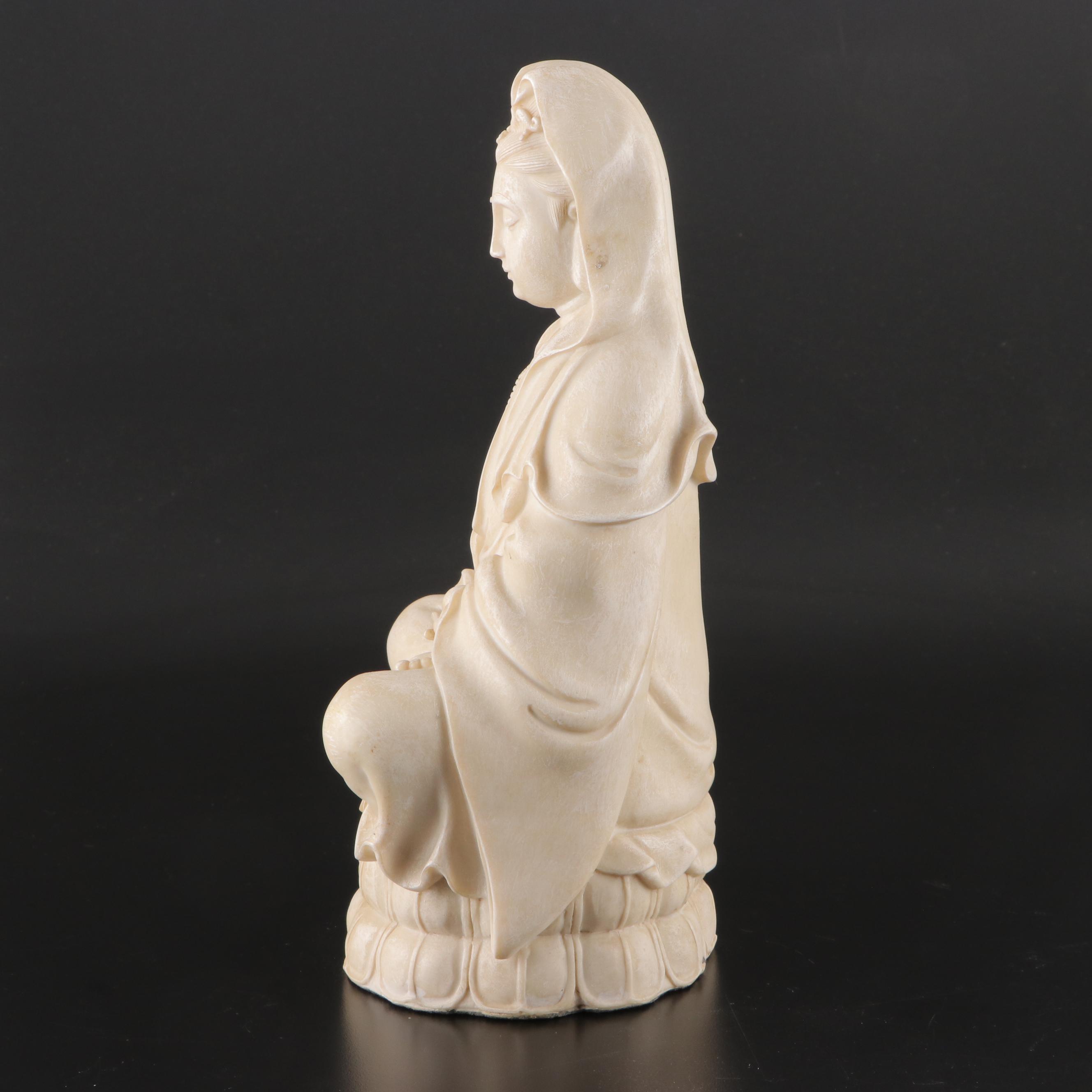 Chinese Blanc de Chine Style Resin Guanyin Figurines
