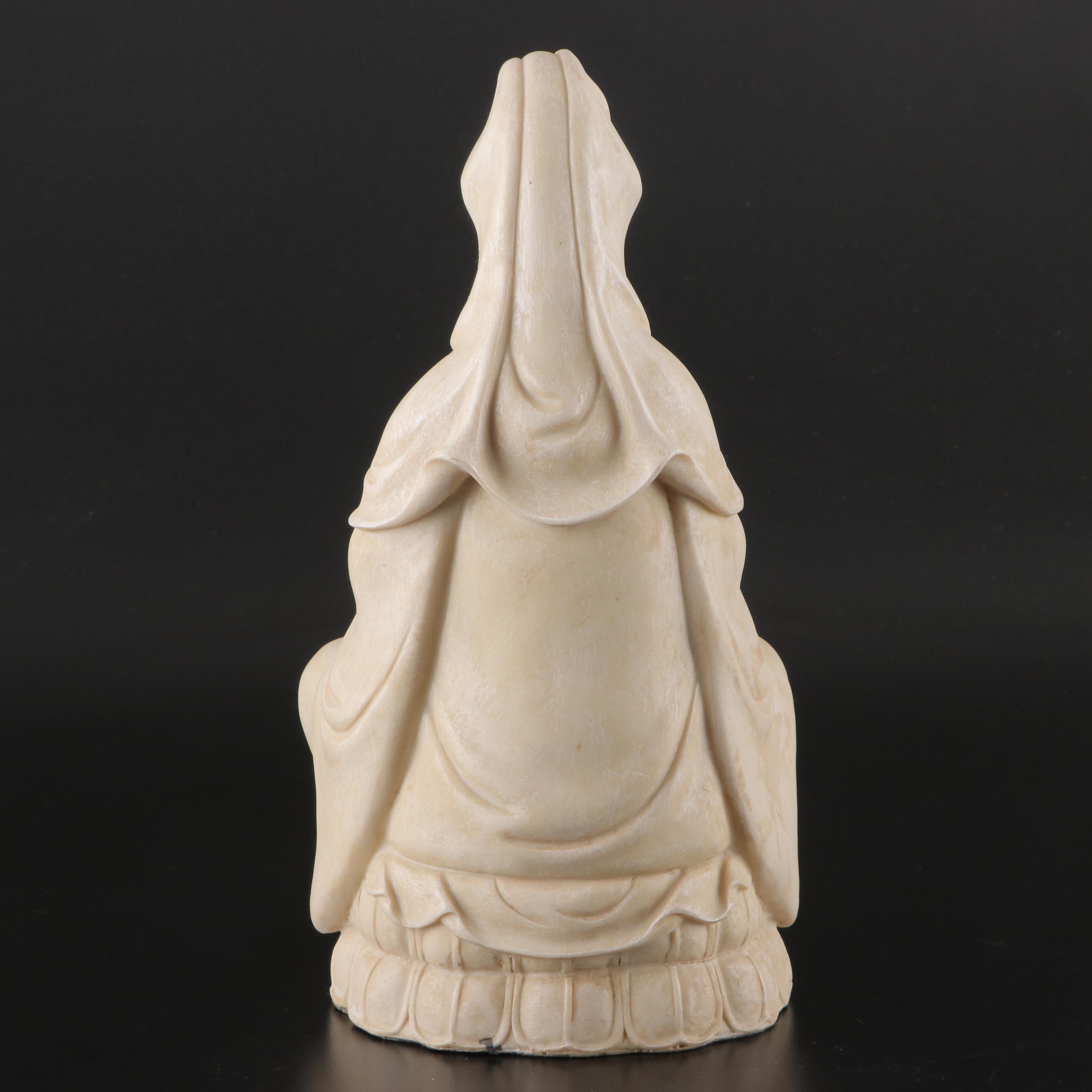Chinese Blanc de Chine Style Resin Guanyin Figurines