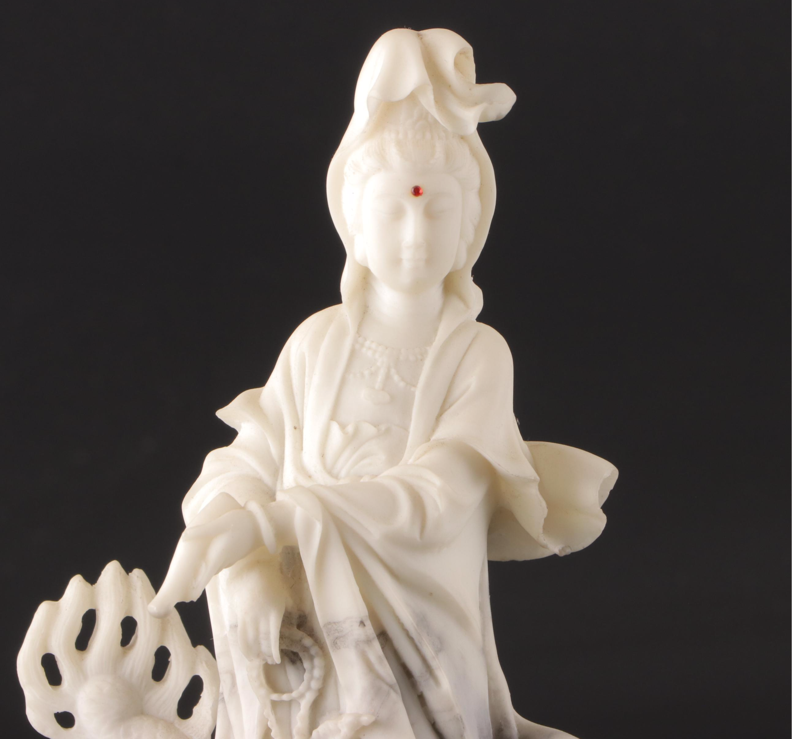 Chinese Blanc de Chine Style Resin Guanyin Figurines