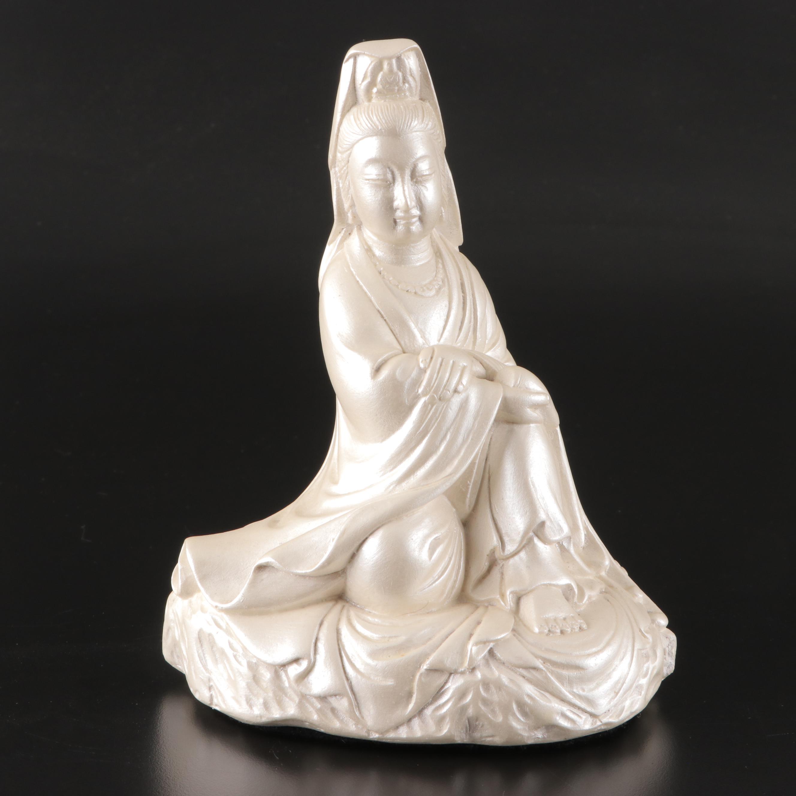 Chinese Blanc de Chine Style Resin Guanyin Figurines