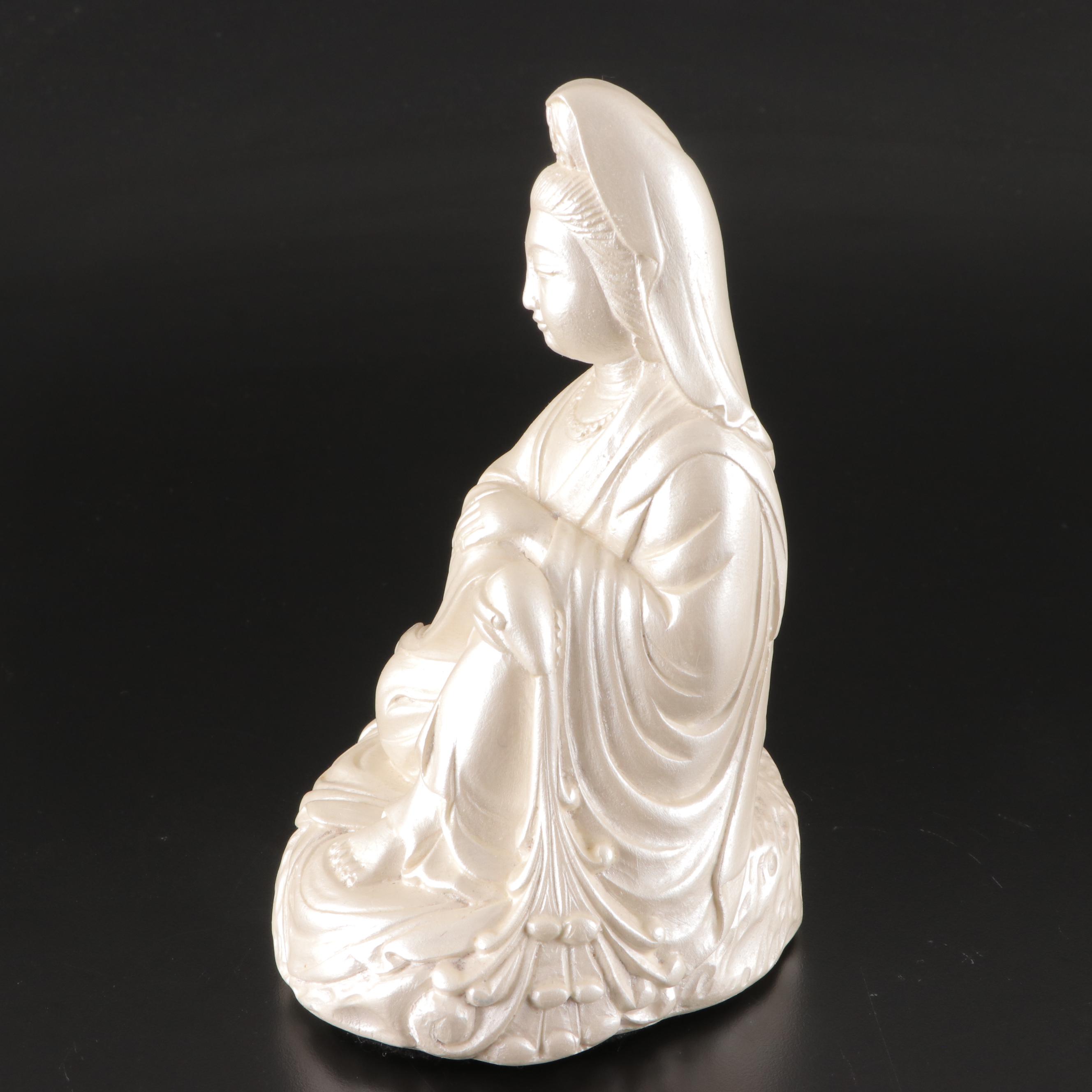 Chinese Blanc de Chine Style Resin Guanyin Figurines