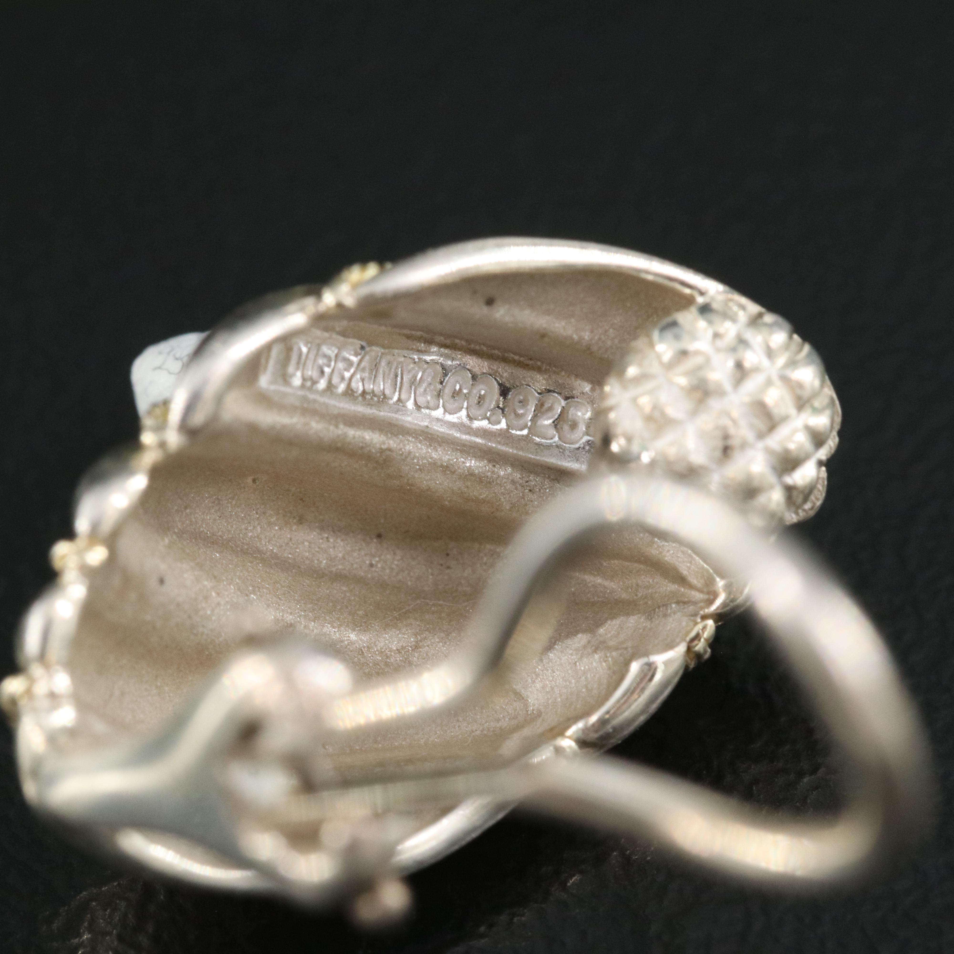 Tiffany & Co. Sterling Fluted Earrings with 18K Accents