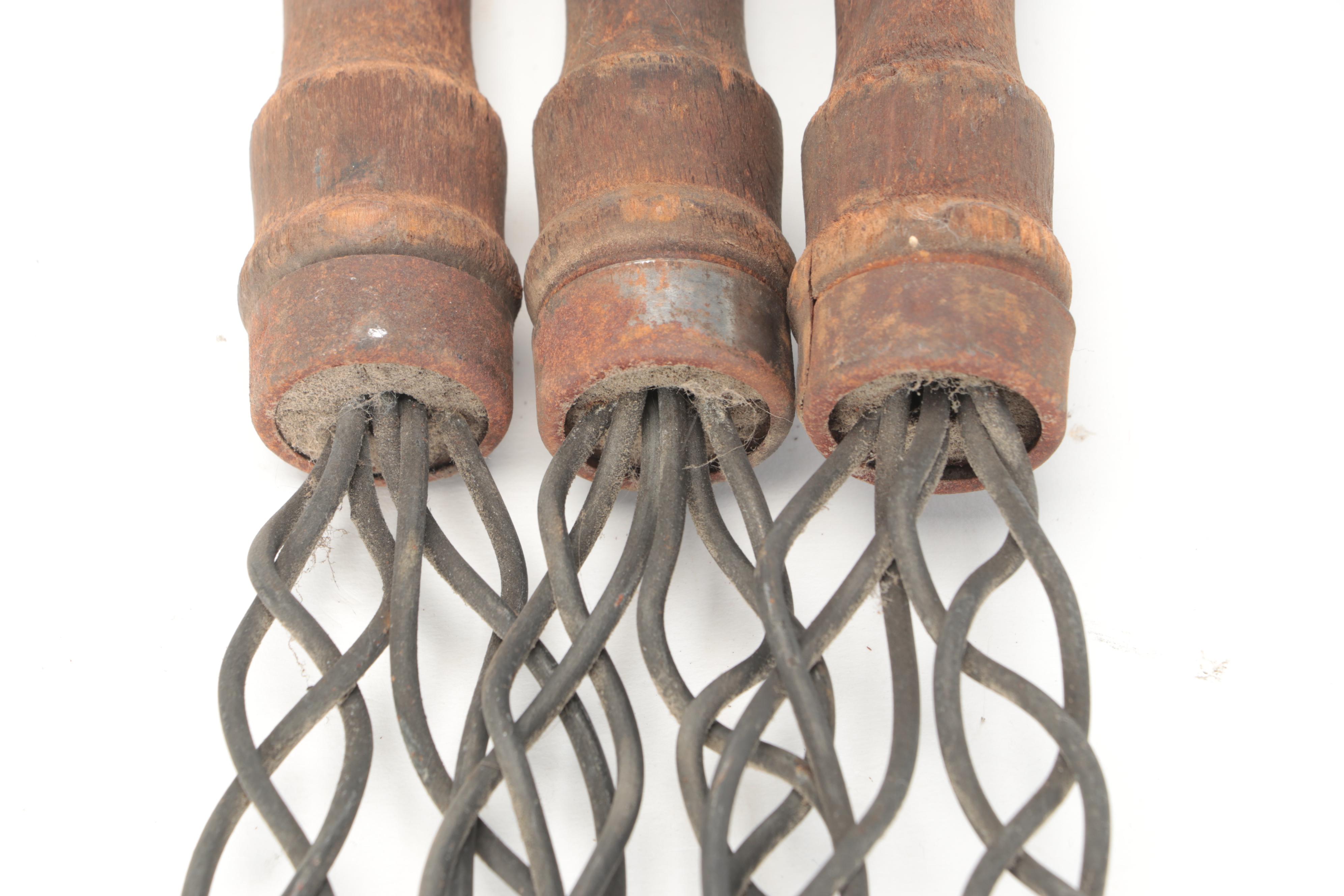Primitive Wood Handled Metal Rug Beaters, Late 19th/Early 20th Century