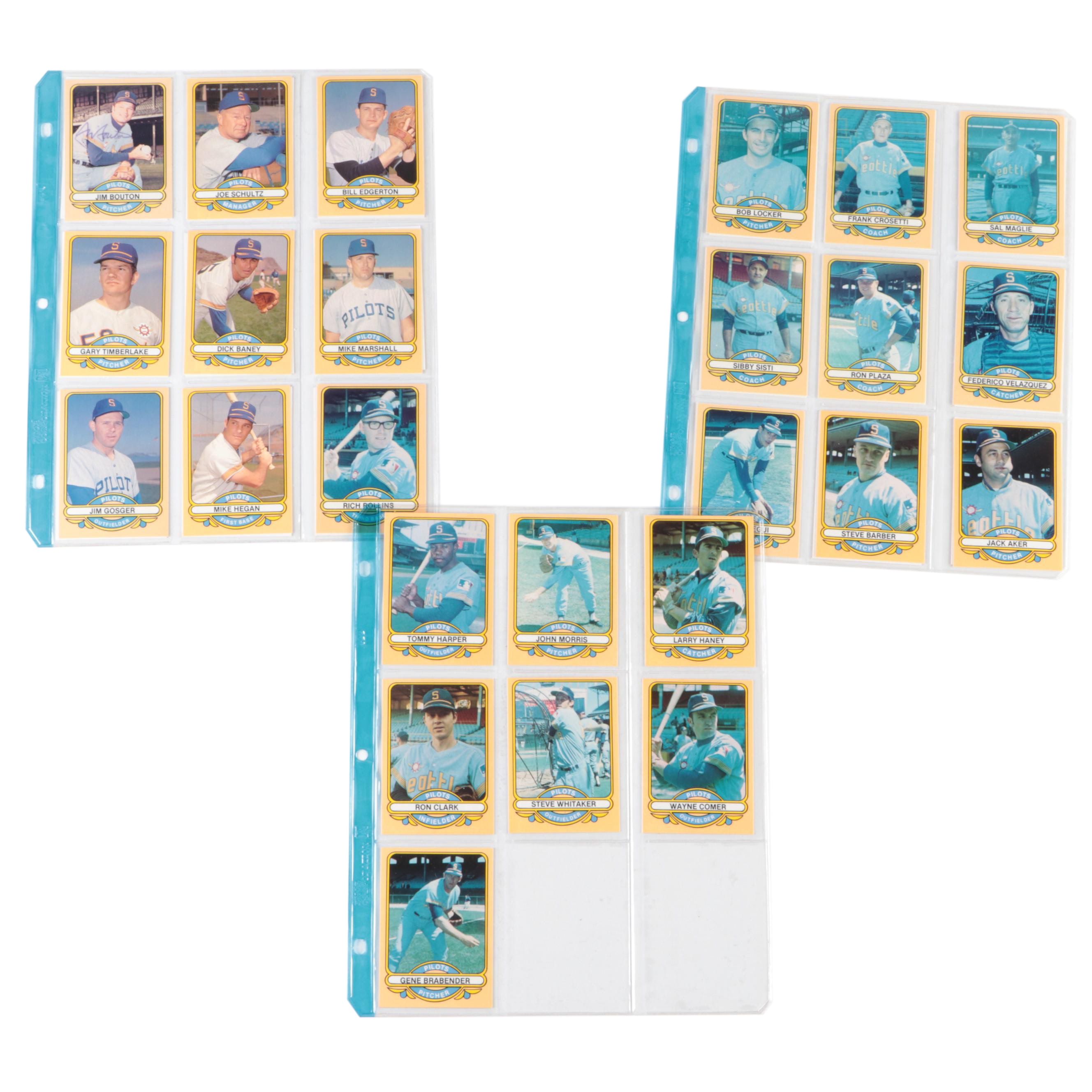 1983 Galasso 1969 Seattle Pilots Baseball Card Set with Signed Jim Bouton