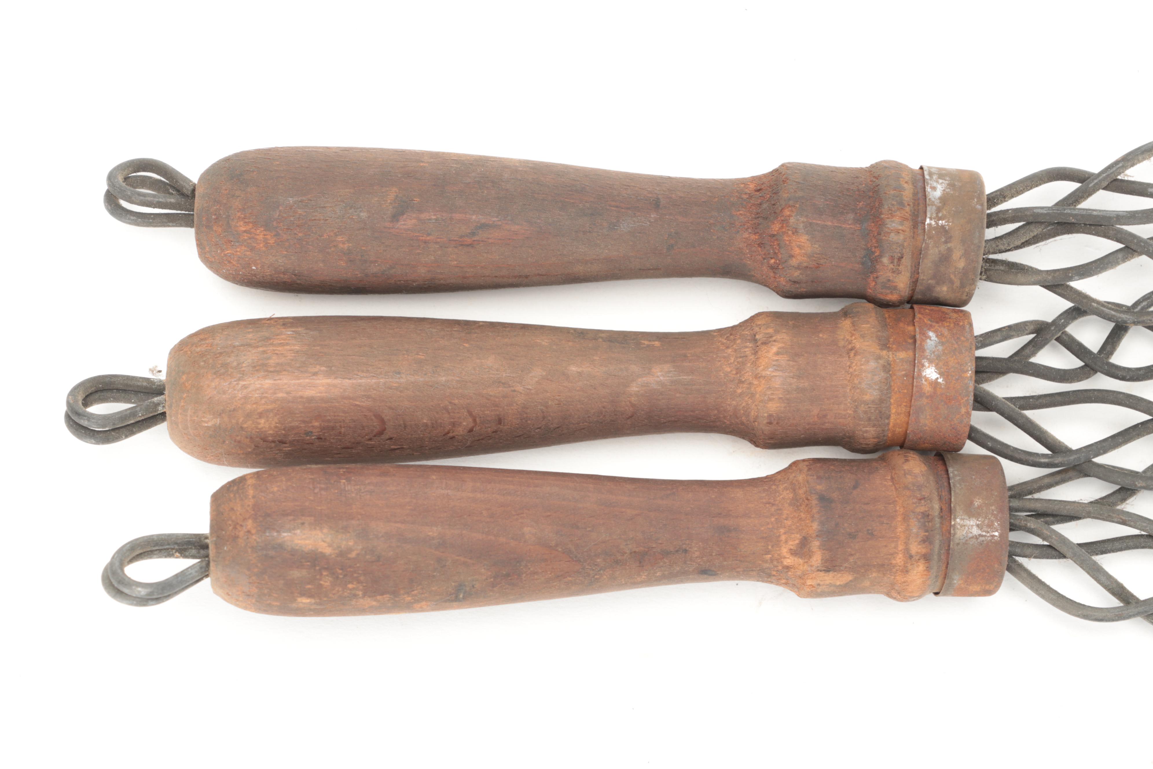 Primitive Wood Handled Metal Rug Beaters, Late 19th/Early 20th Century