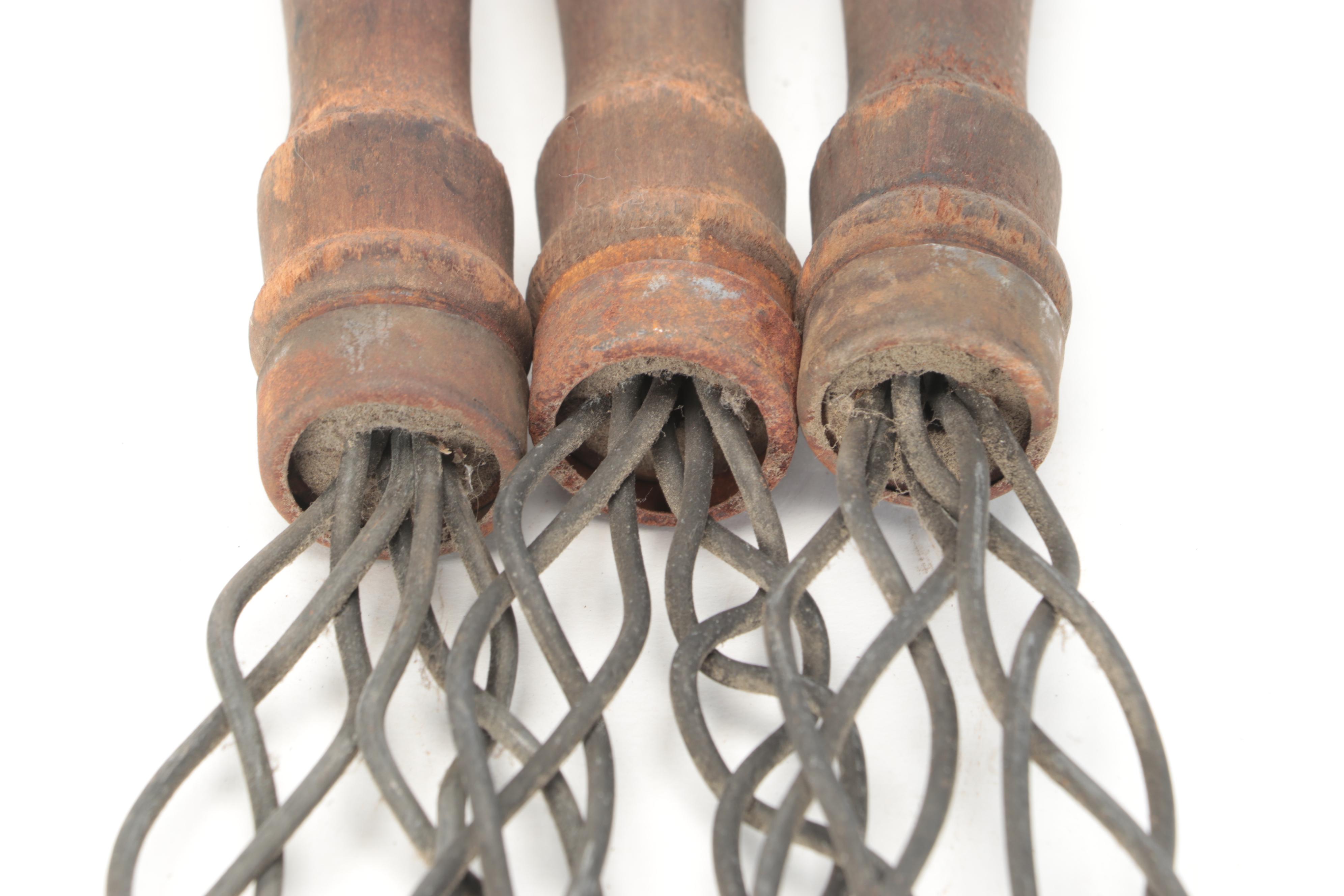 Primitive Wood Handled Metal Rug Beaters, Late 19th/Early 20th Century