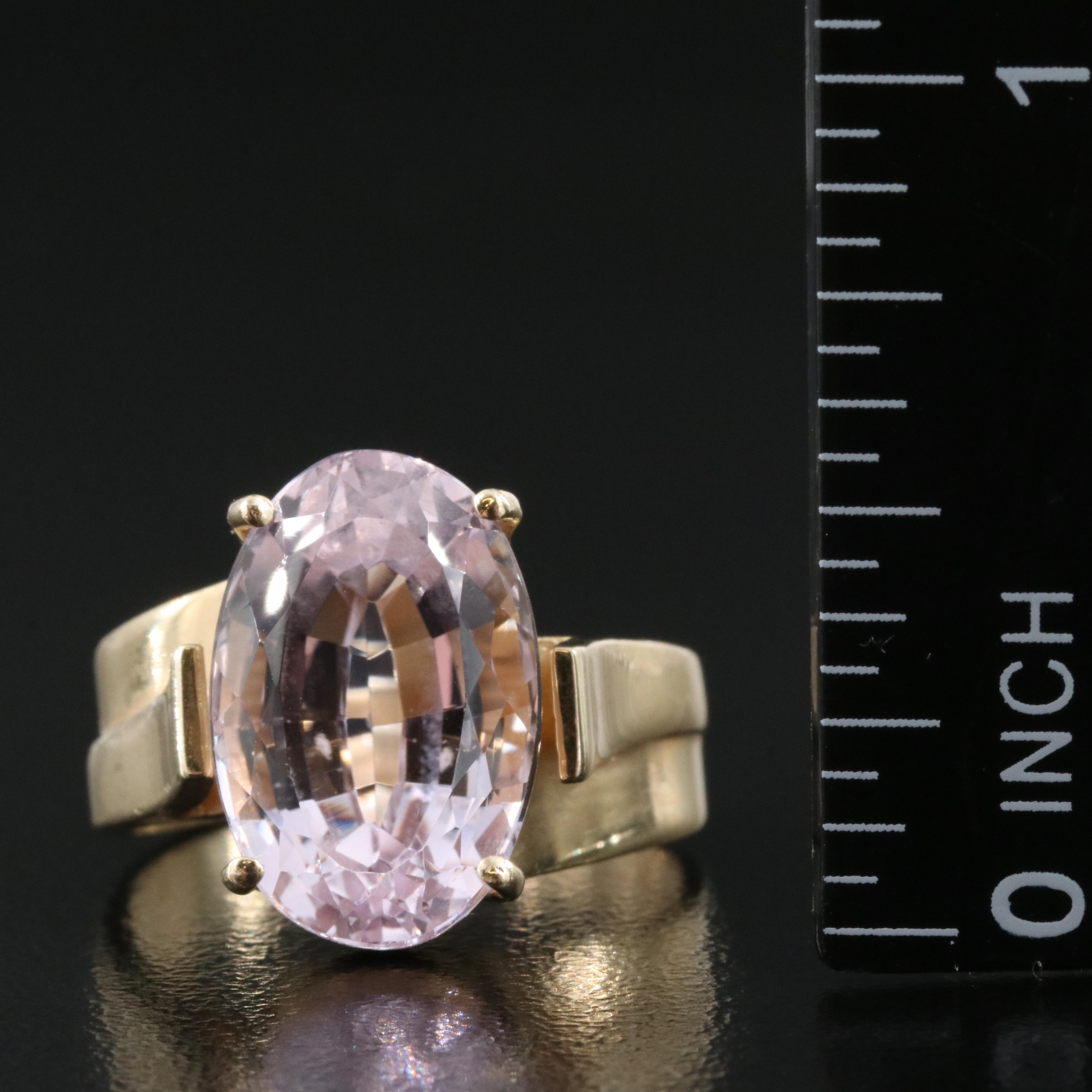 14K 8.49 CT Kunzite Ring
