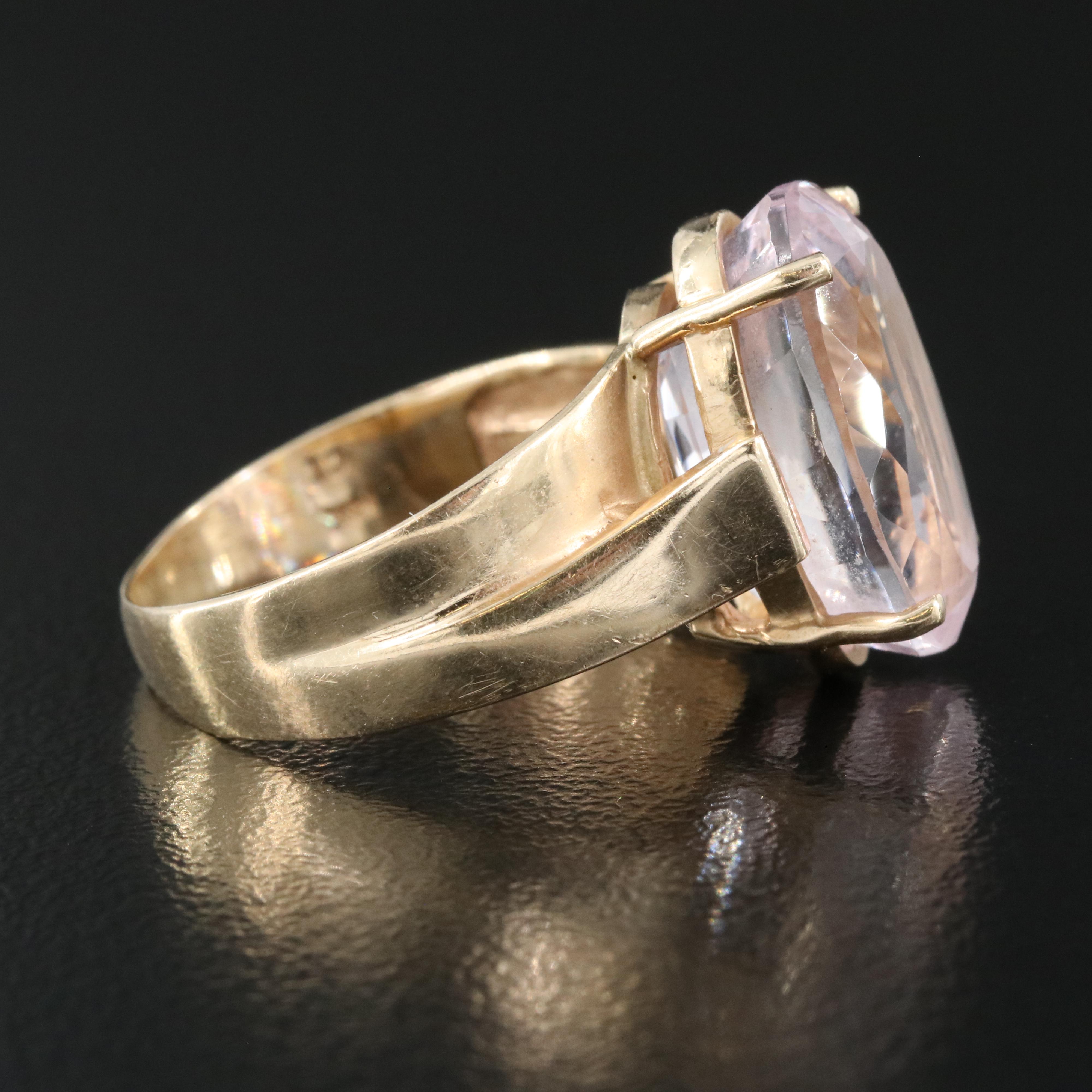 14K 8.49 CT Kunzite Ring