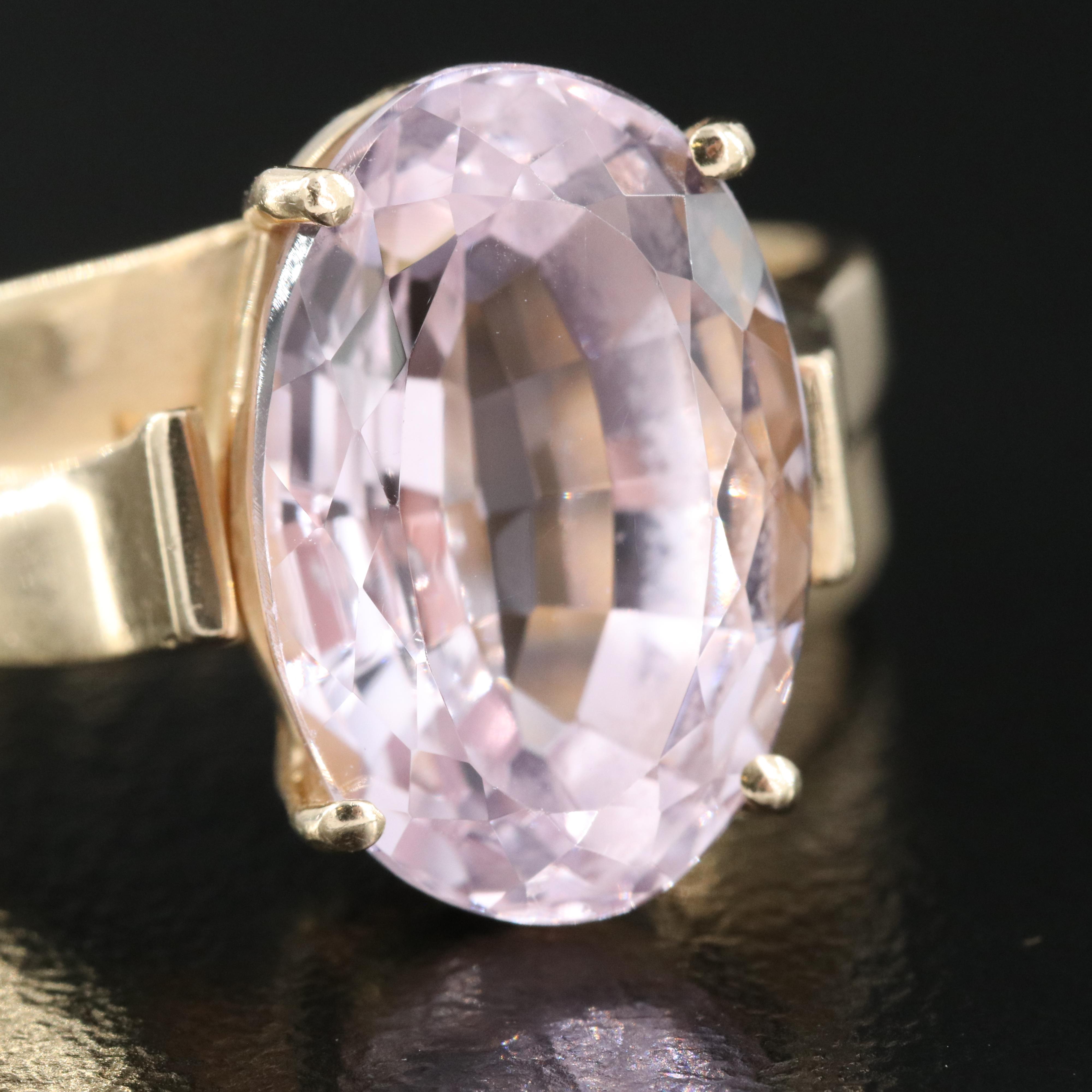 14K 8.49 CT Kunzite Ring
