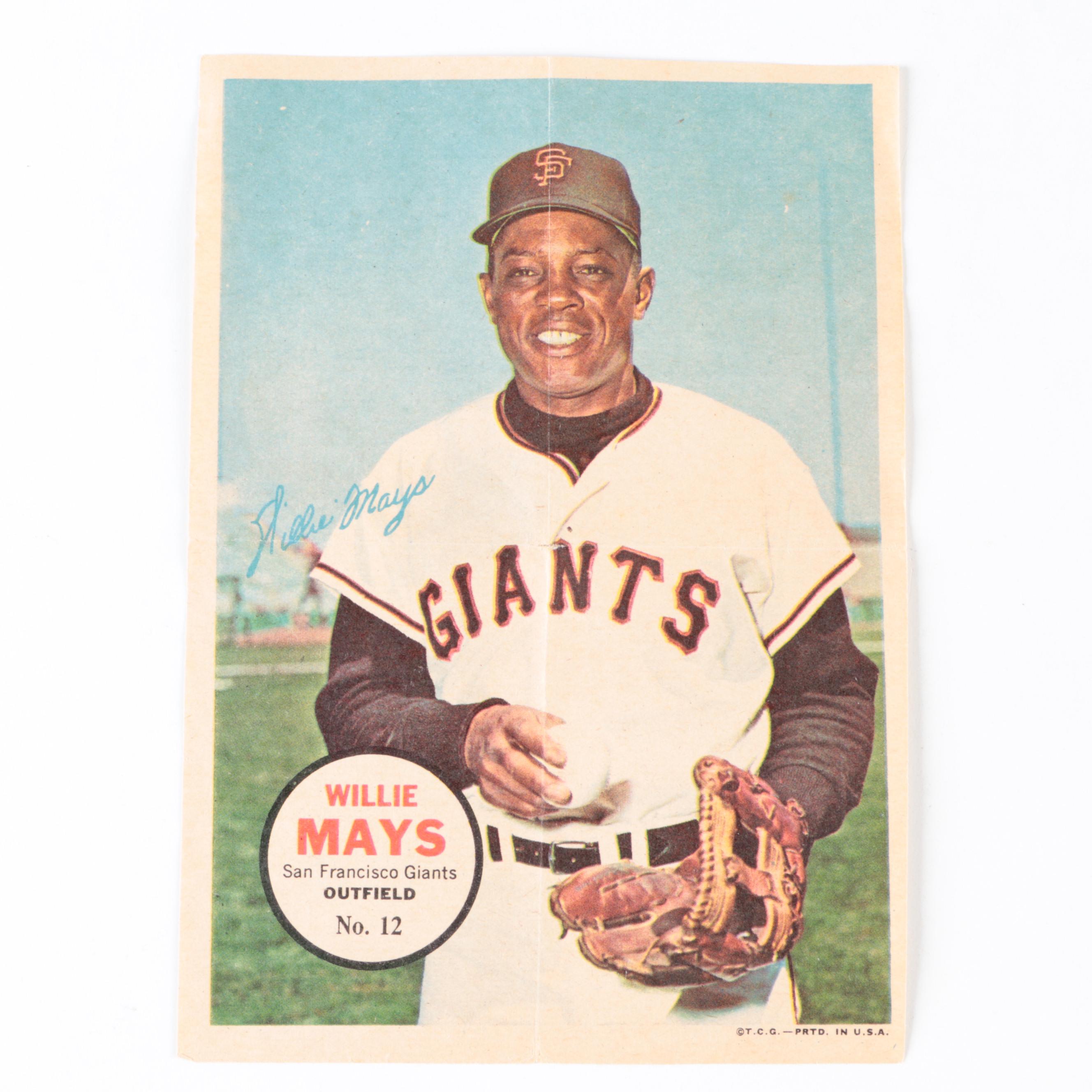 1967 Topps Pin-Ups Mini Baseball Posters with Mays, Kaline, Killebrew and More