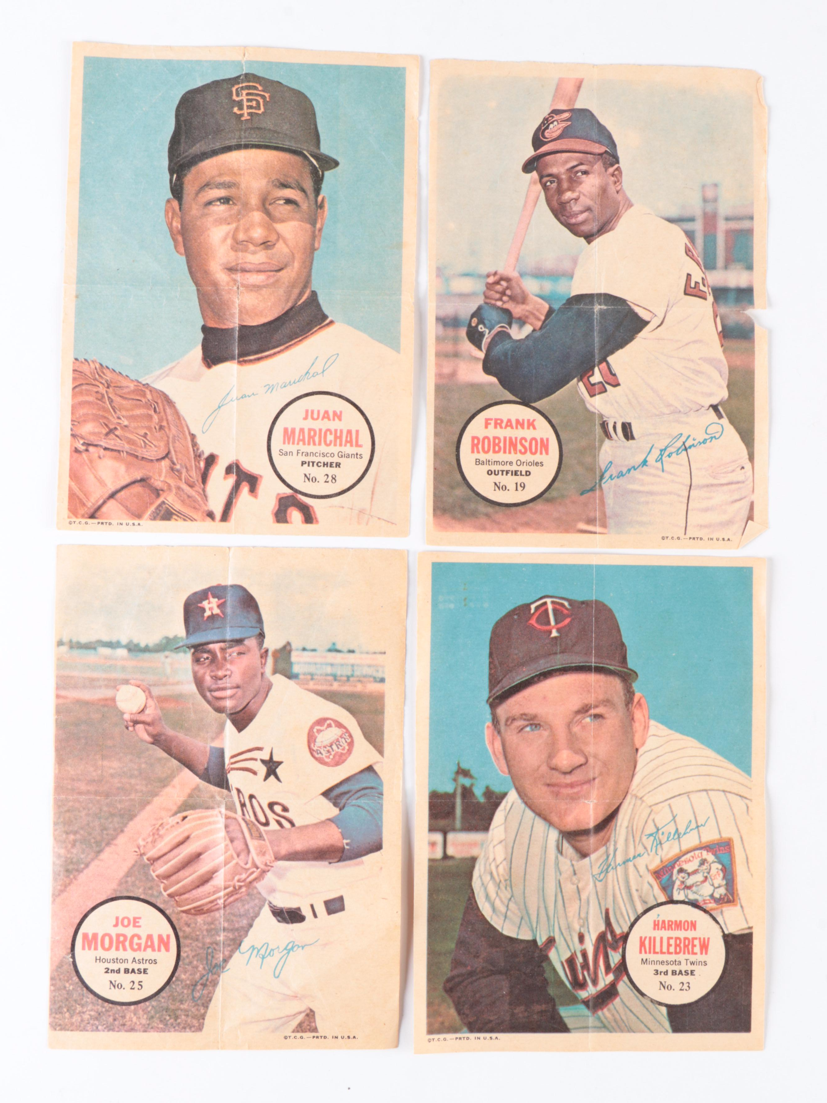 1967 Topps Pin-Ups Mini Baseball Posters with Mays, Kaline, Killebrew and More