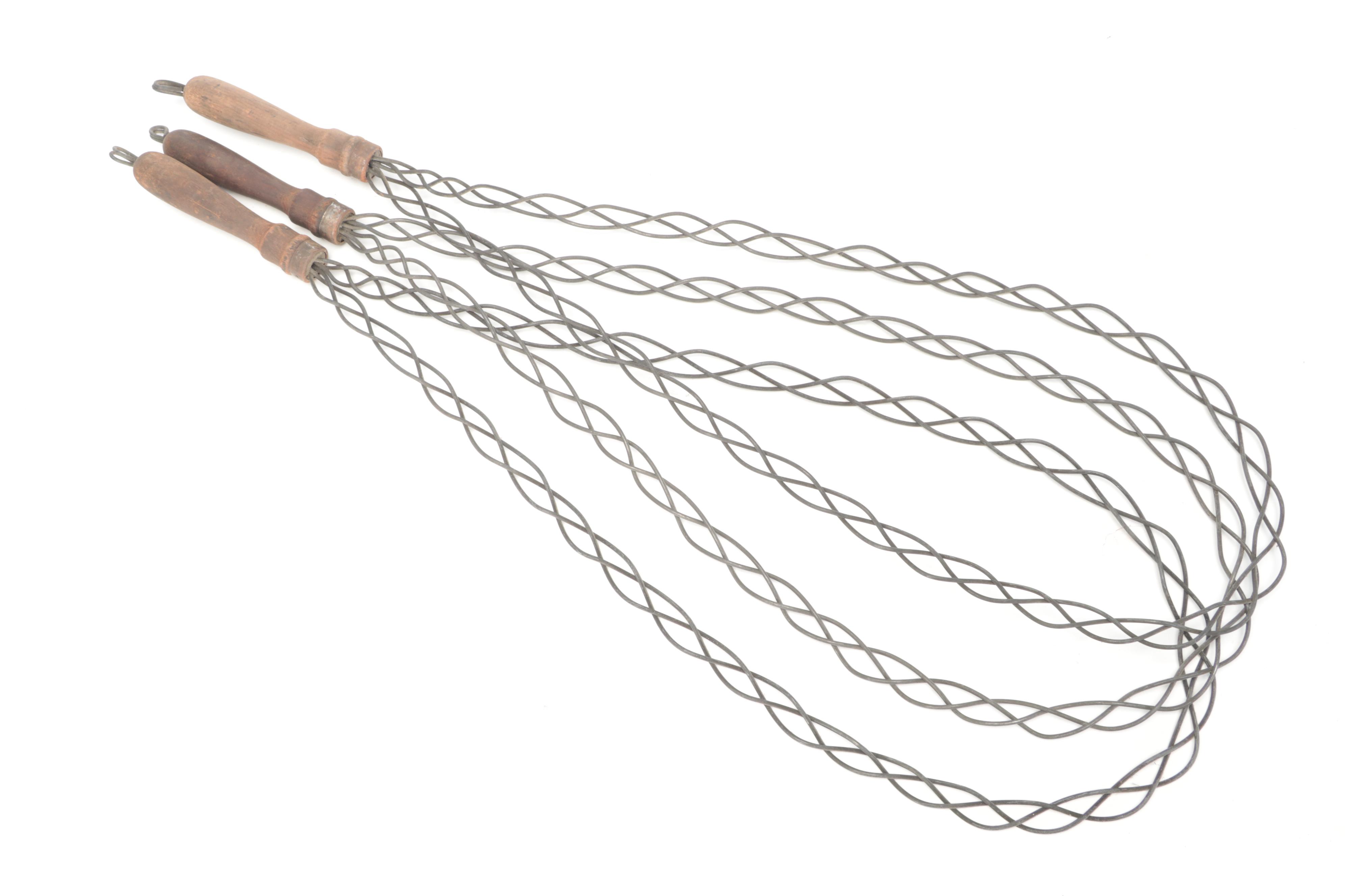 Primitive Wooden Handled Metal Rug Beater, Early to Mid-20th Century