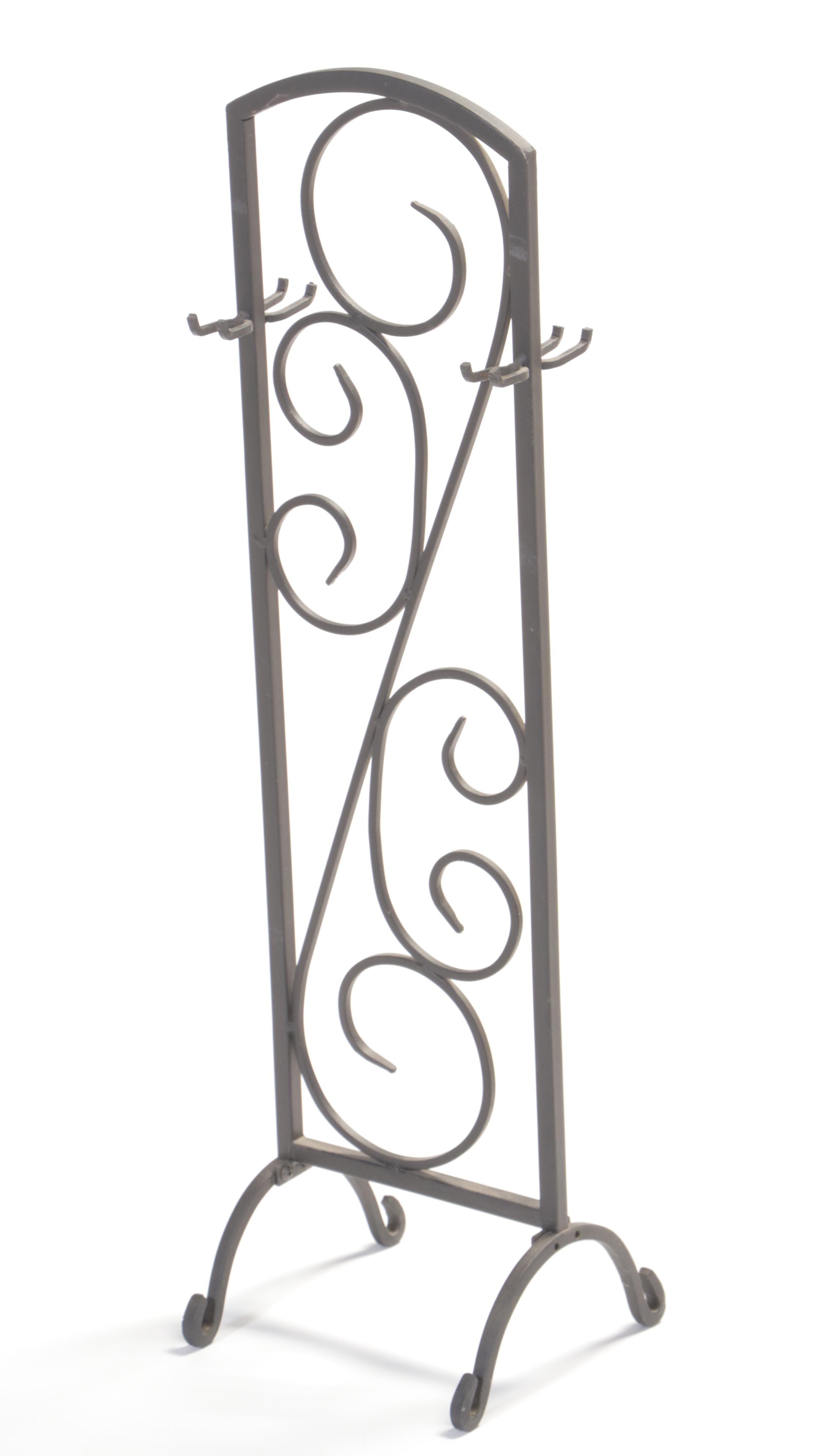 Three-Piece Iron Fireplace Tool Set on Stand