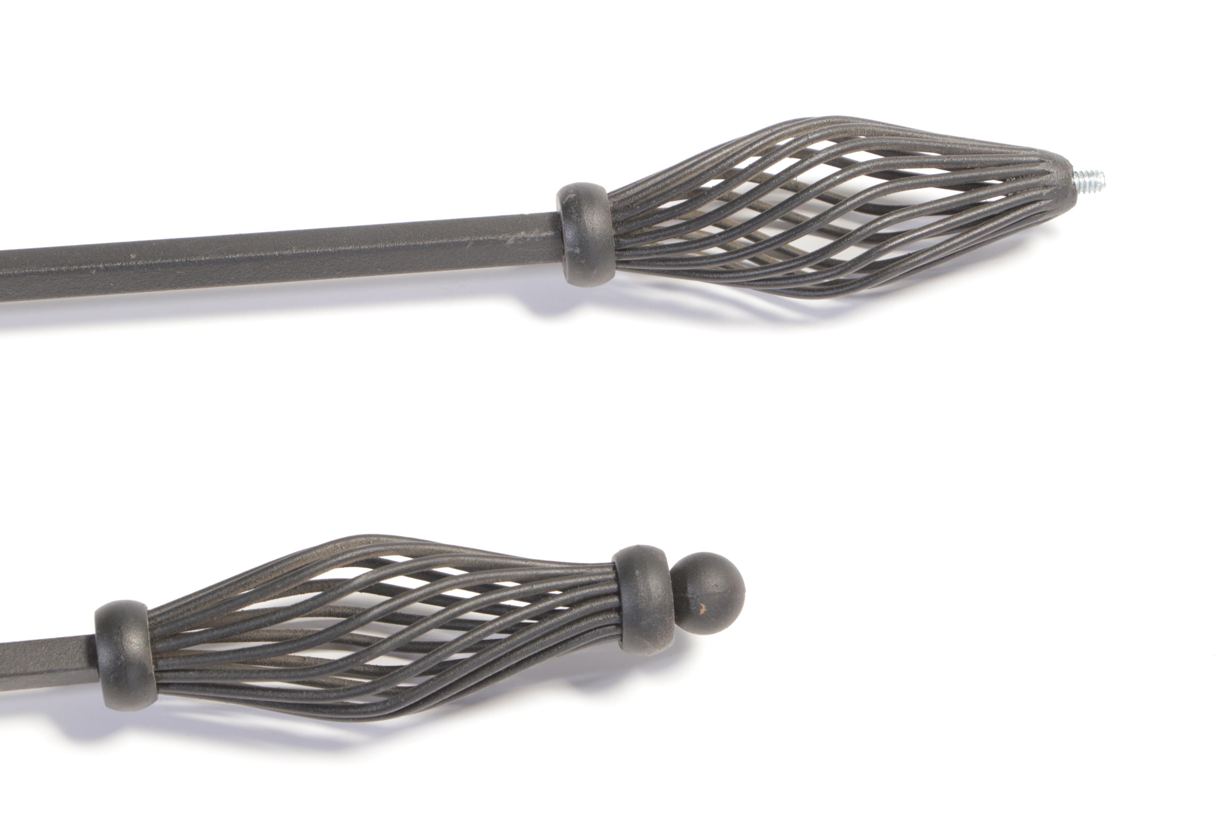 Three-Piece Iron Fireplace Tool Set on Stand