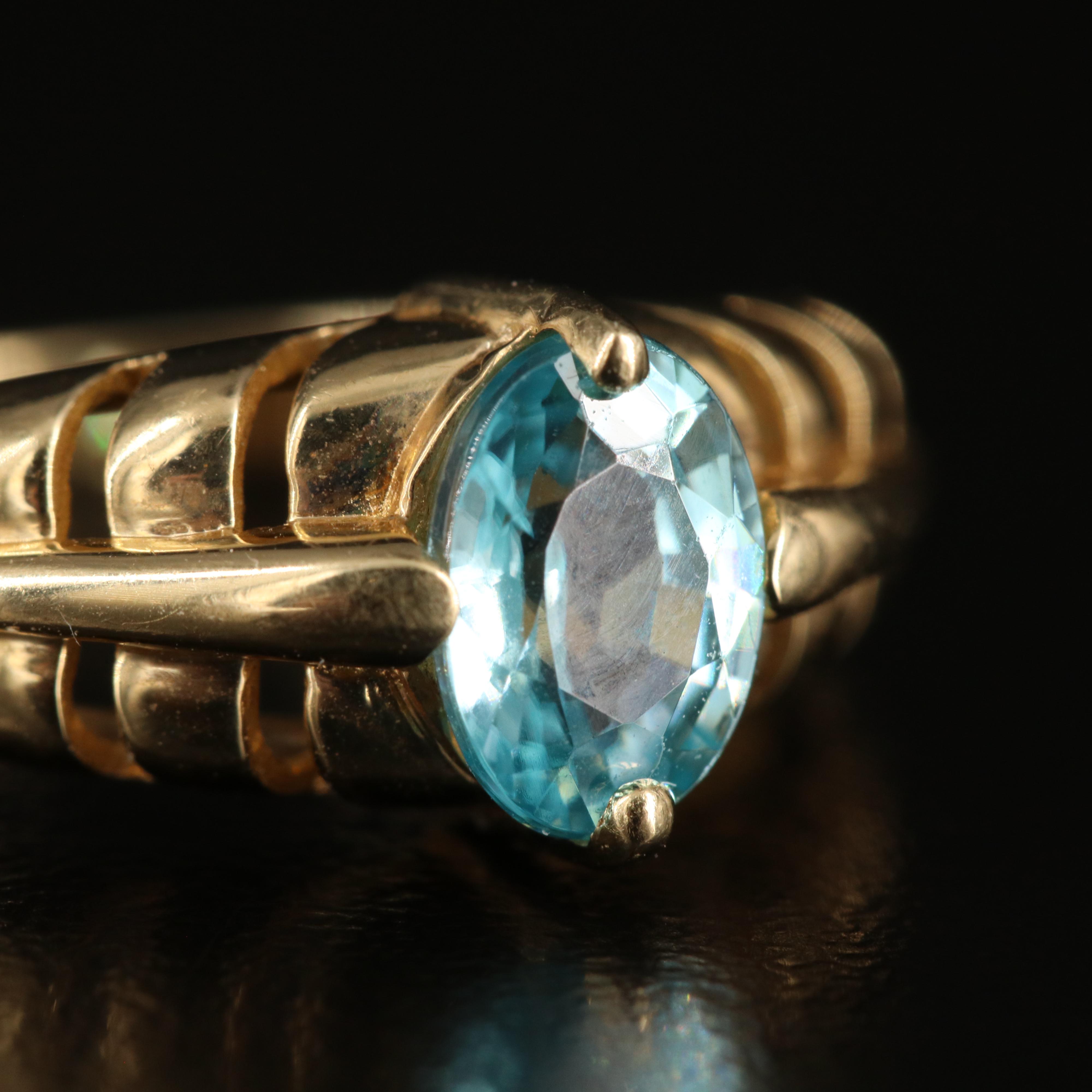 14K Sky Blue Topaz Ring