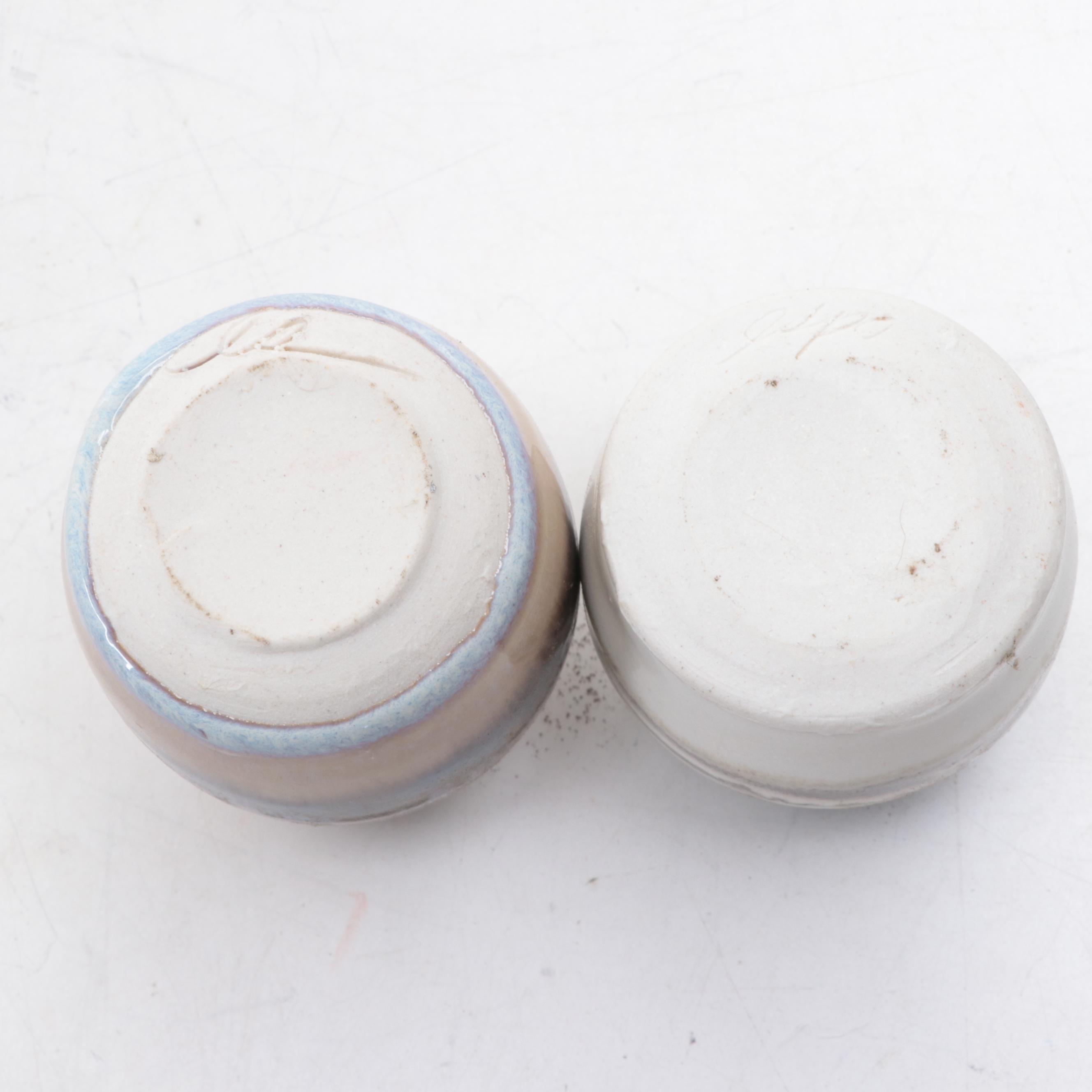 Artist Signed Ceramic Vases with Other Bird Figurines and Bookend