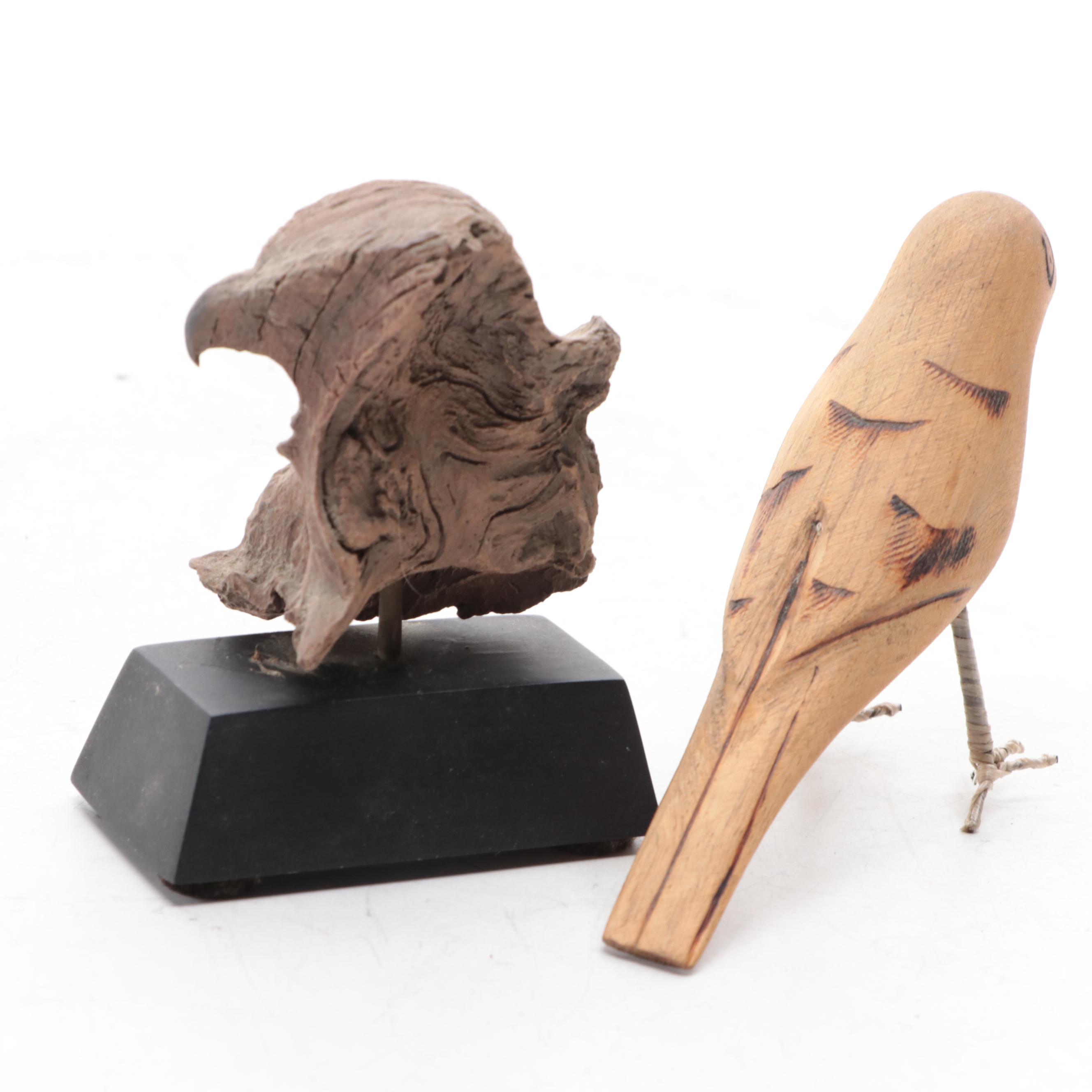 Artist Signed Ceramic Vases with Other Bird Figurines and Bookend