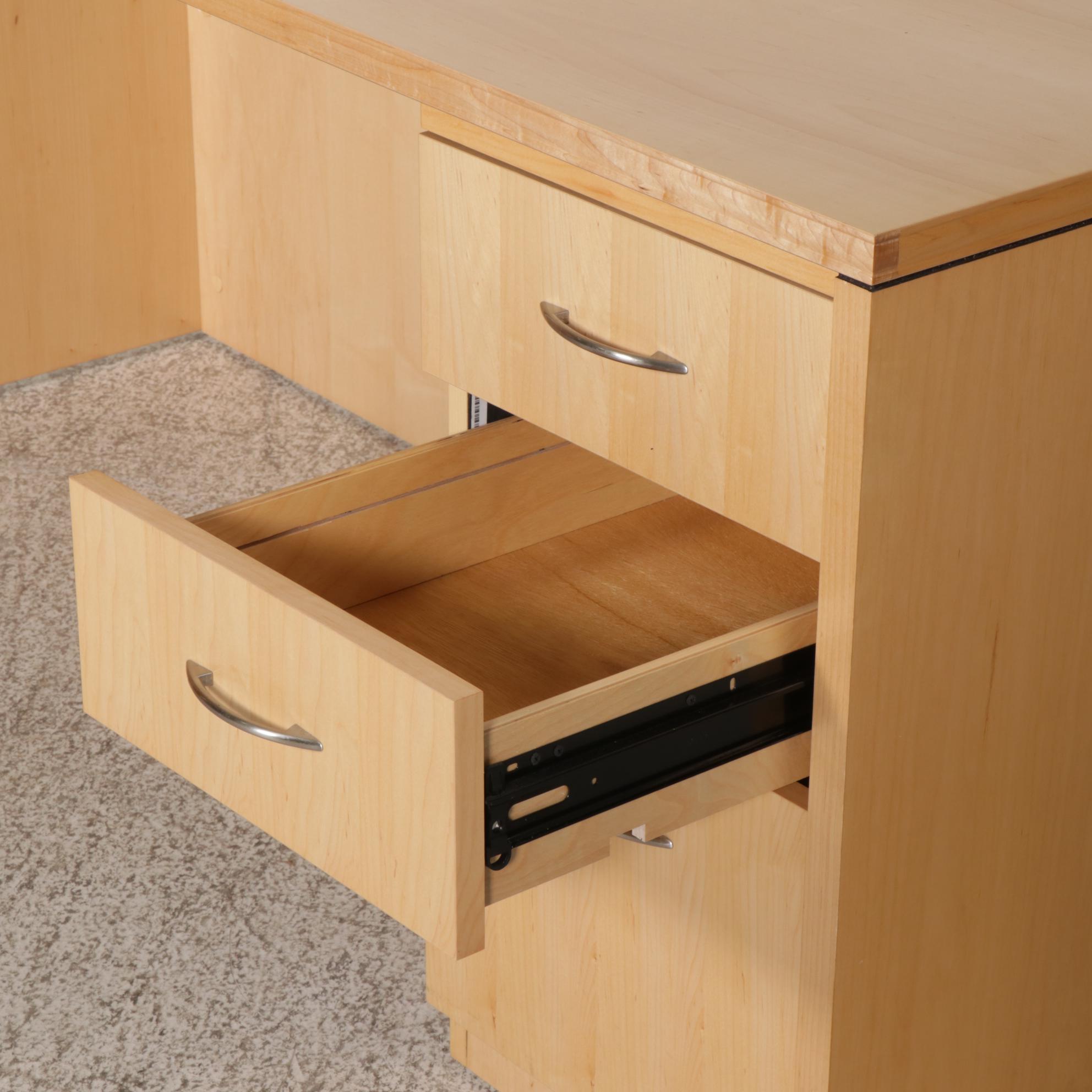 Indiana Furniture Maple Veneer Office Suite, 21st Century