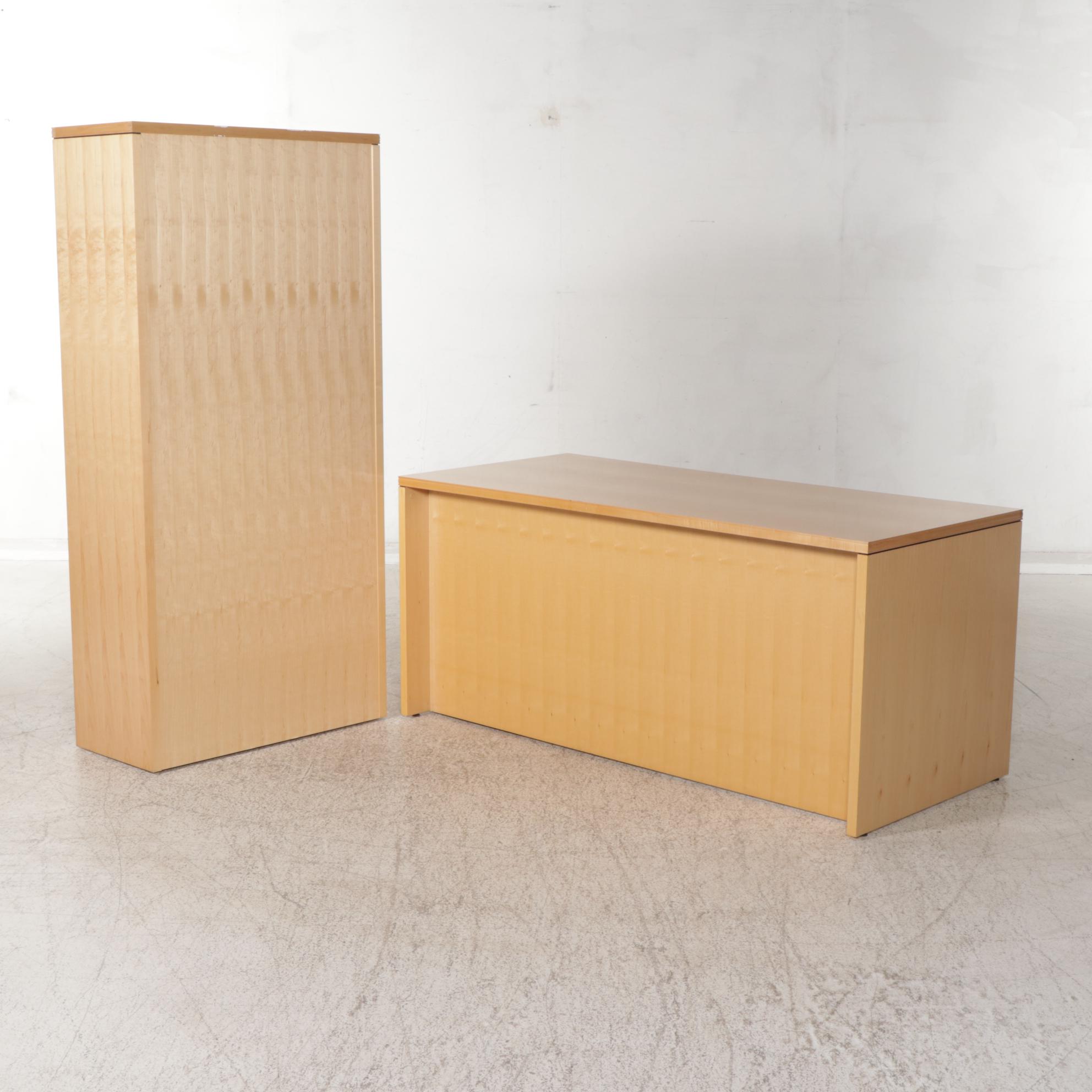 Indiana Furniture Maple Veneer Office Suite, 21st Century