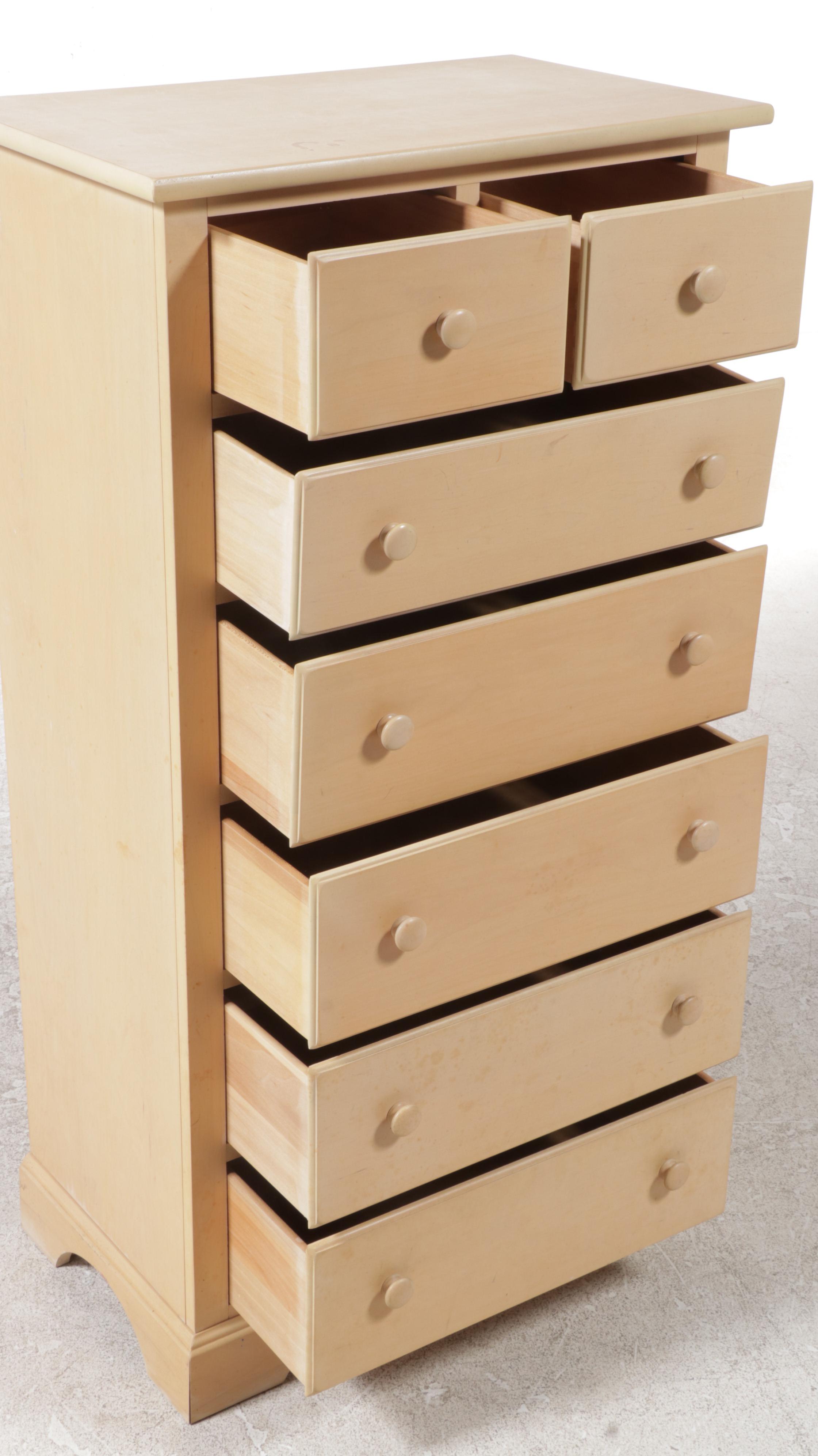 Drexel "Chapters" Federal Style Hardwood Seven-Drawer Chest in Buff Finish