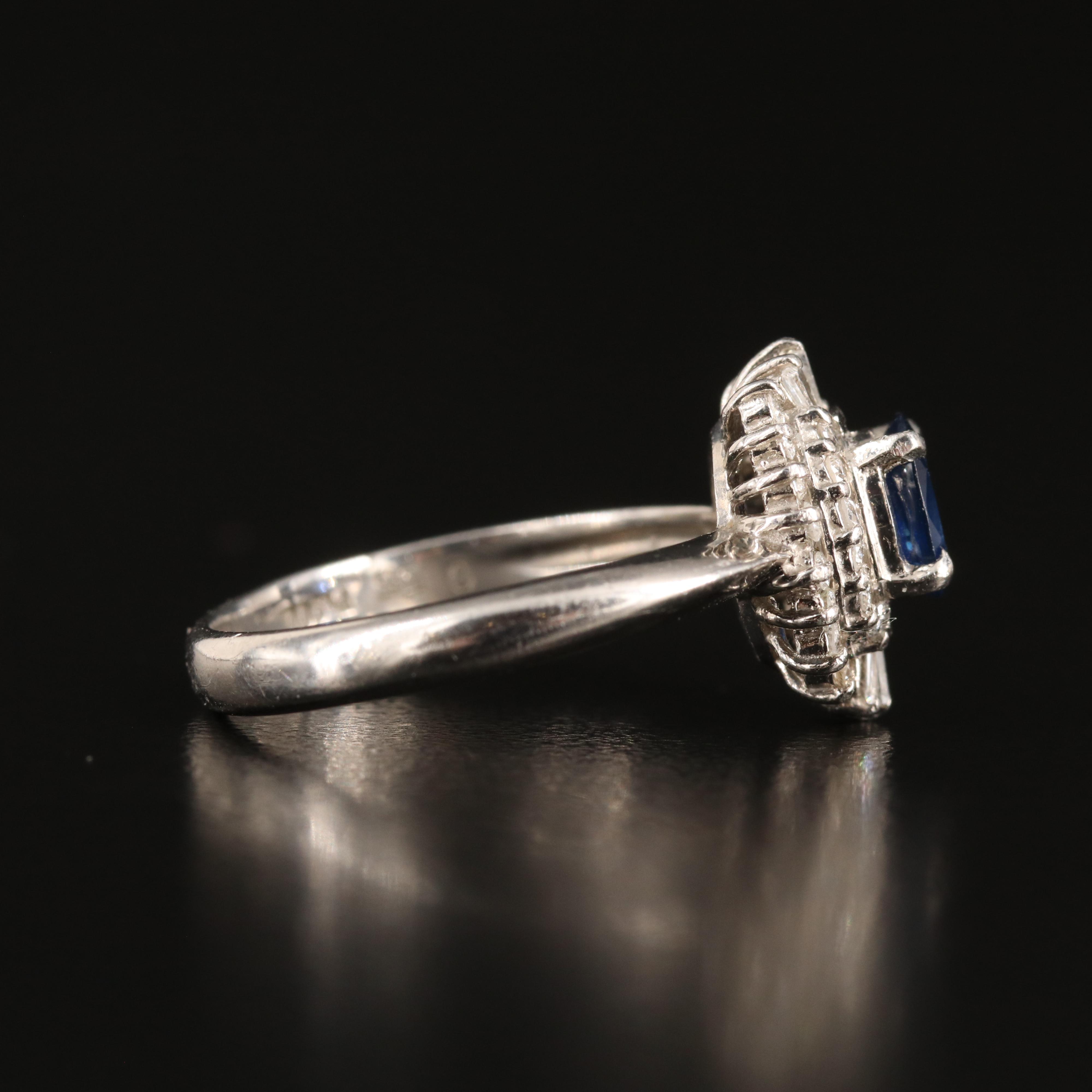 Platinum Sapphire and Diamond Ring