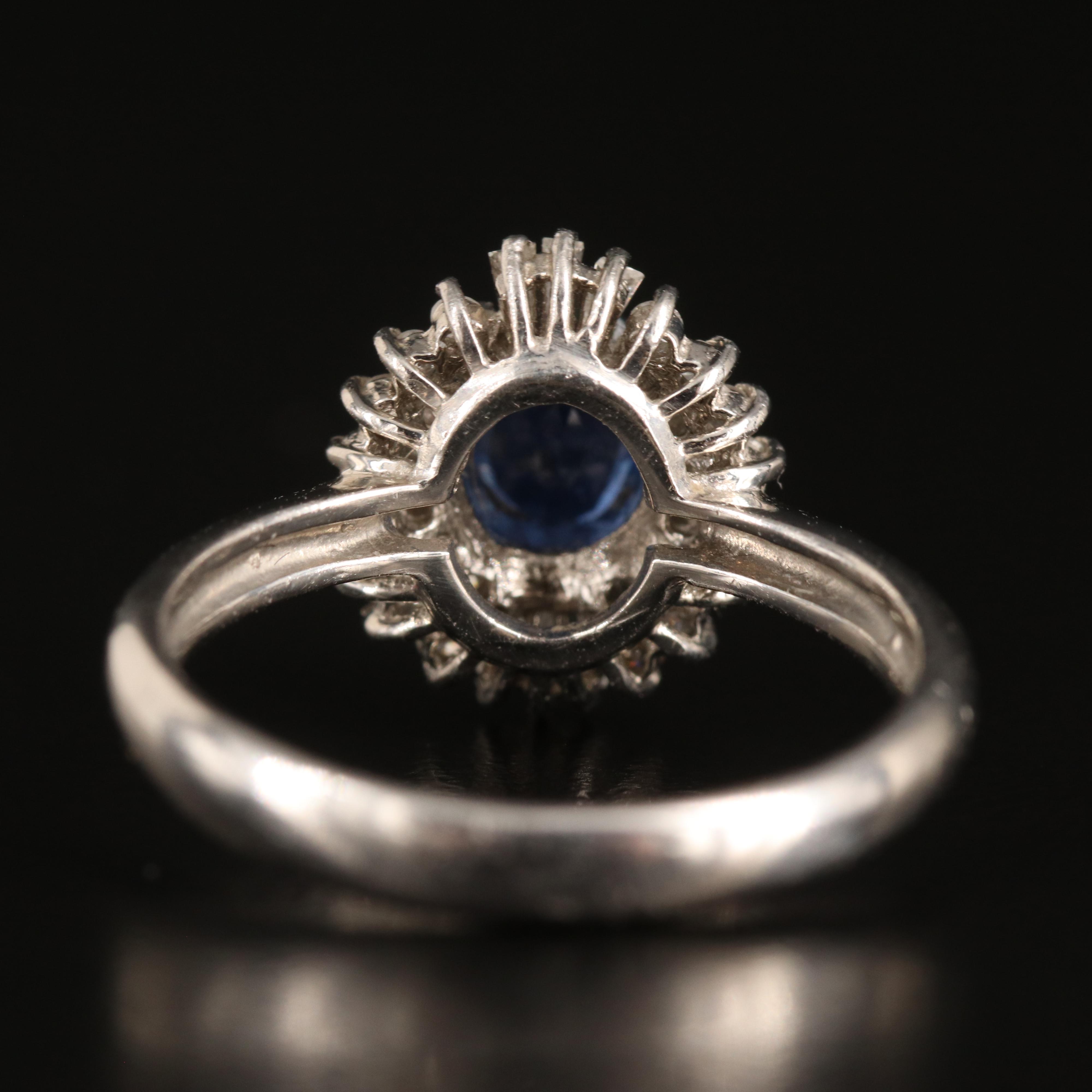 Platinum Sapphire and Diamond Ring
