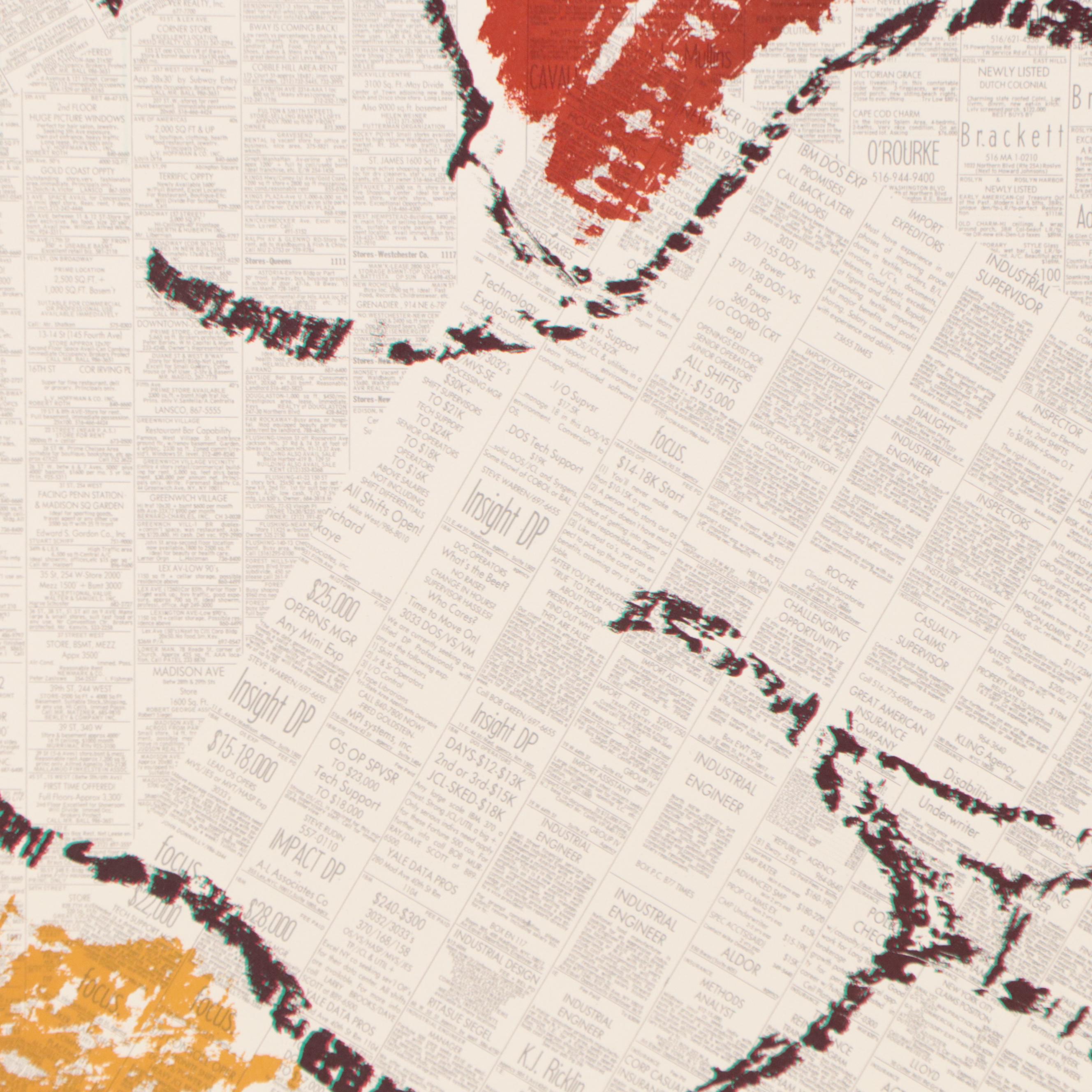 Edvins Strautmanis Abstract Nude Color Lithograph, 1978