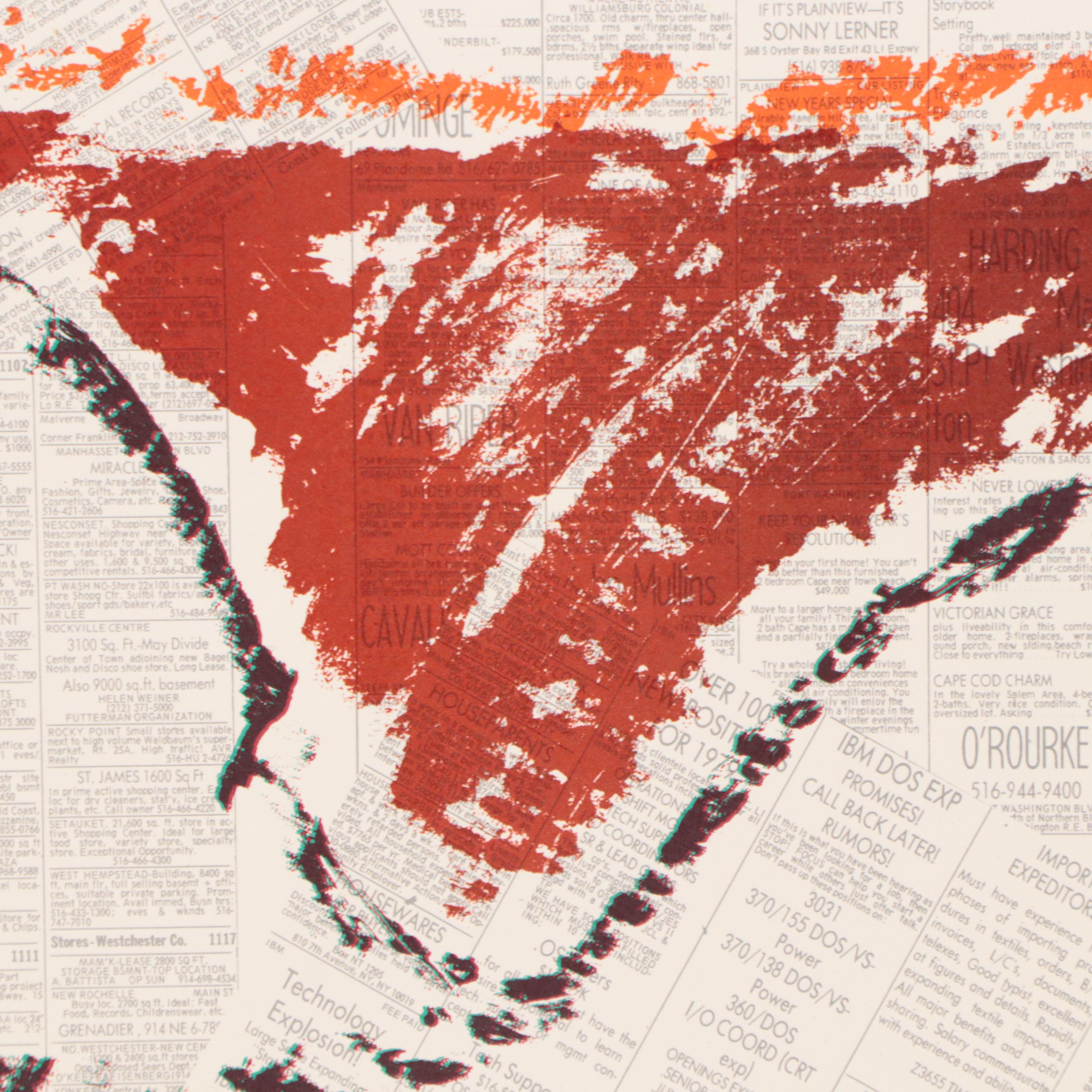 Edvins Strautmanis Abstract Nude Color Lithograph, 1978