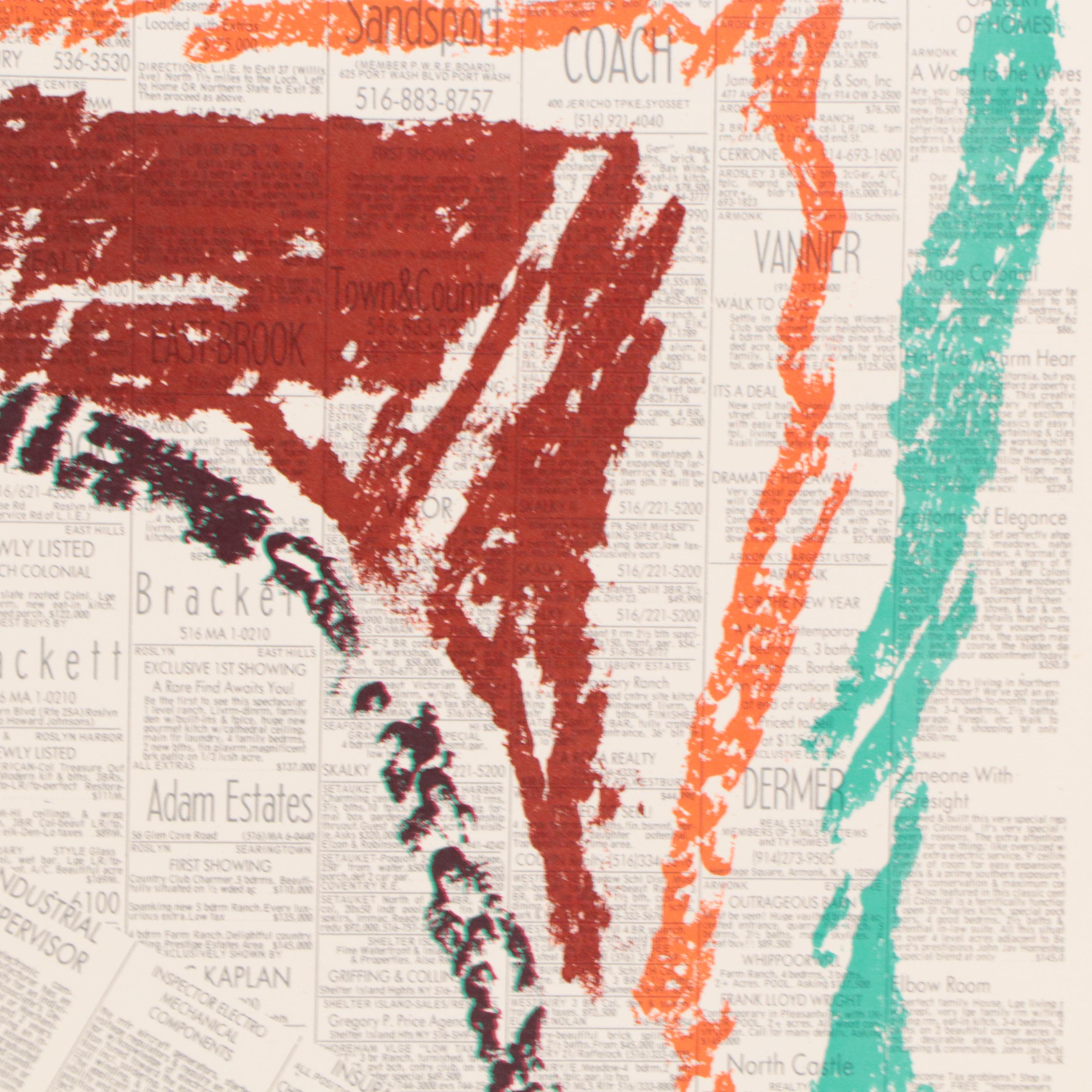 Edvins Strautmanis Abstract Nude Color Lithograph, 1978