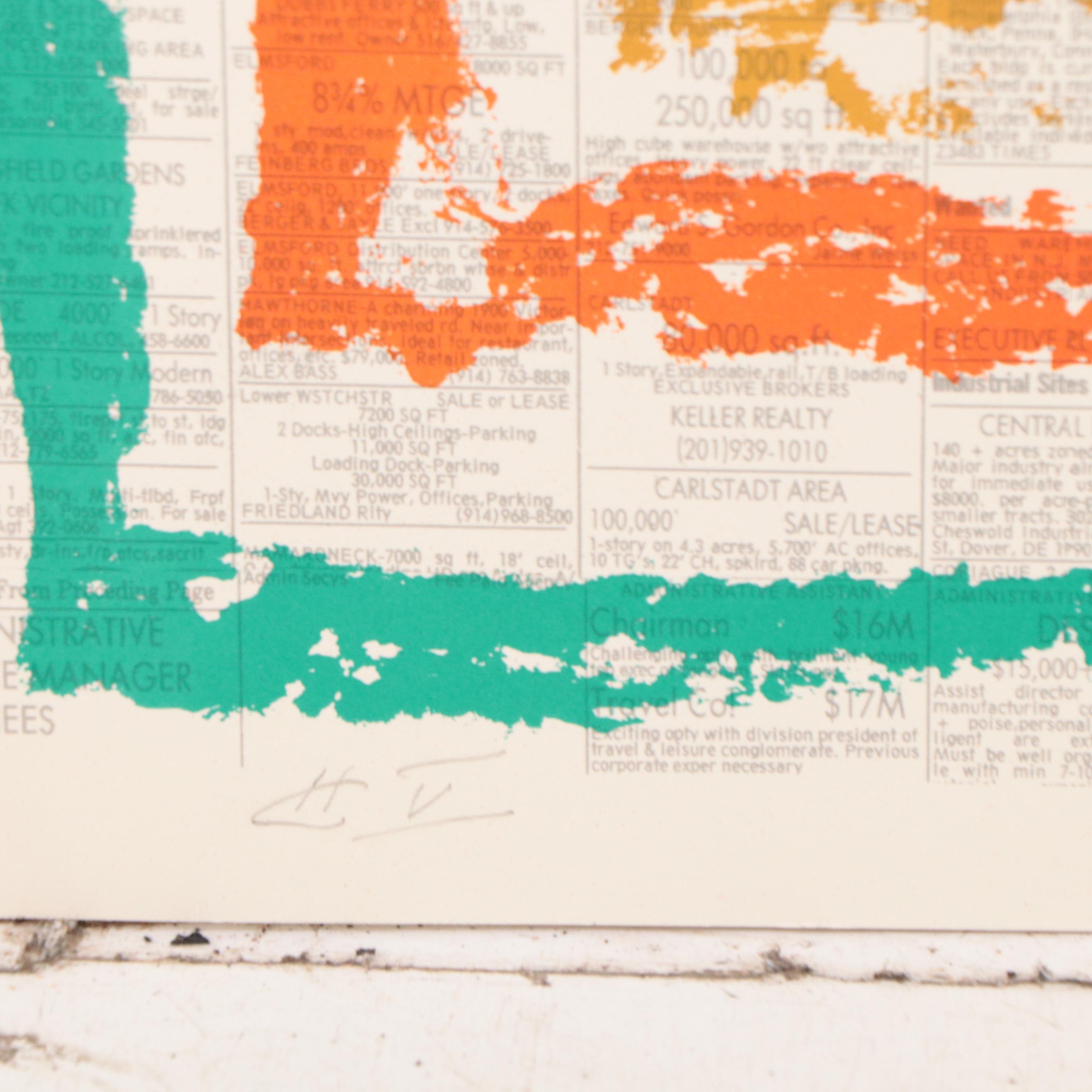 Edvins Strautmanis Abstract Nude Color Lithograph, 1978