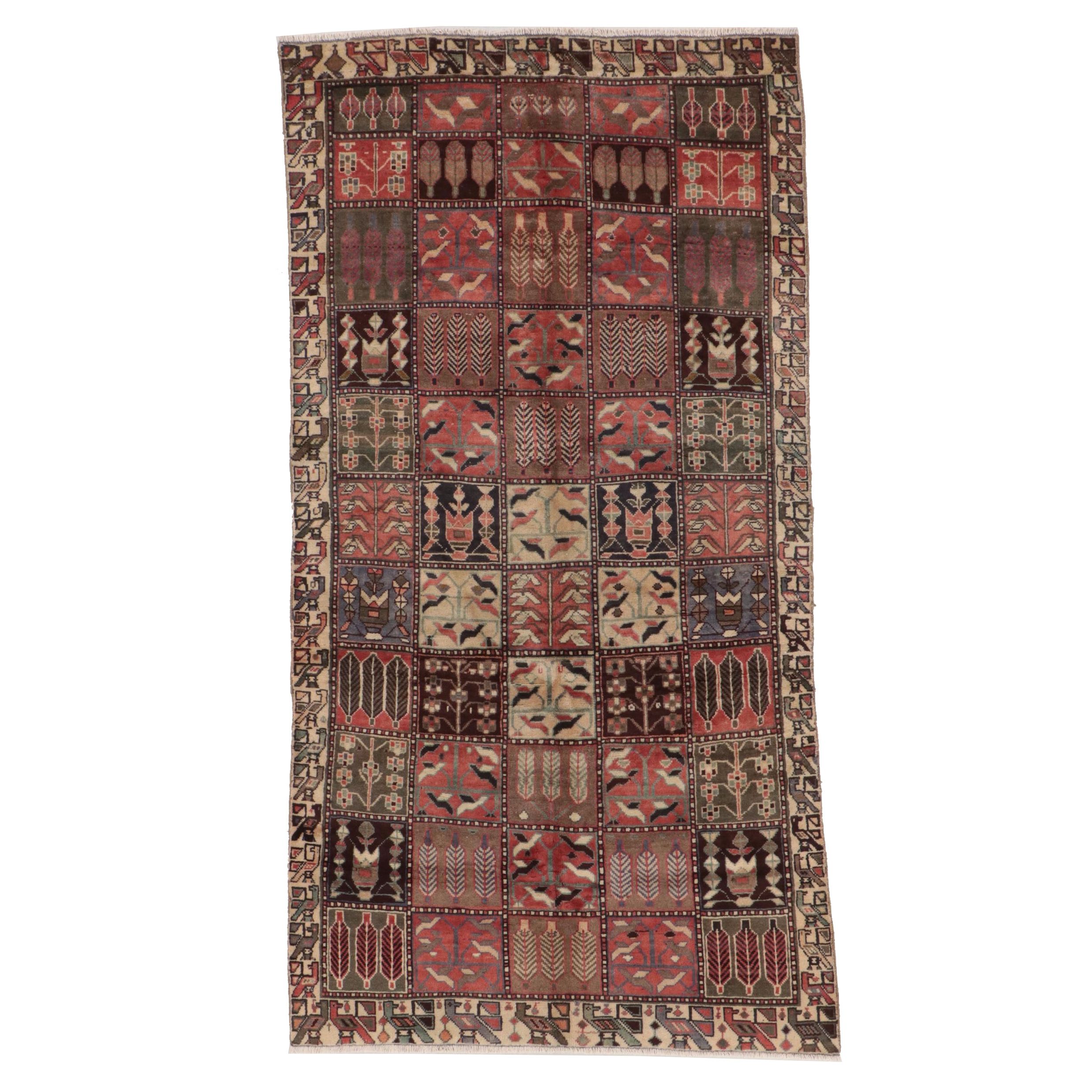 4'10 x 9' Hand-Knotted Persian Bakhtiari Area Rug