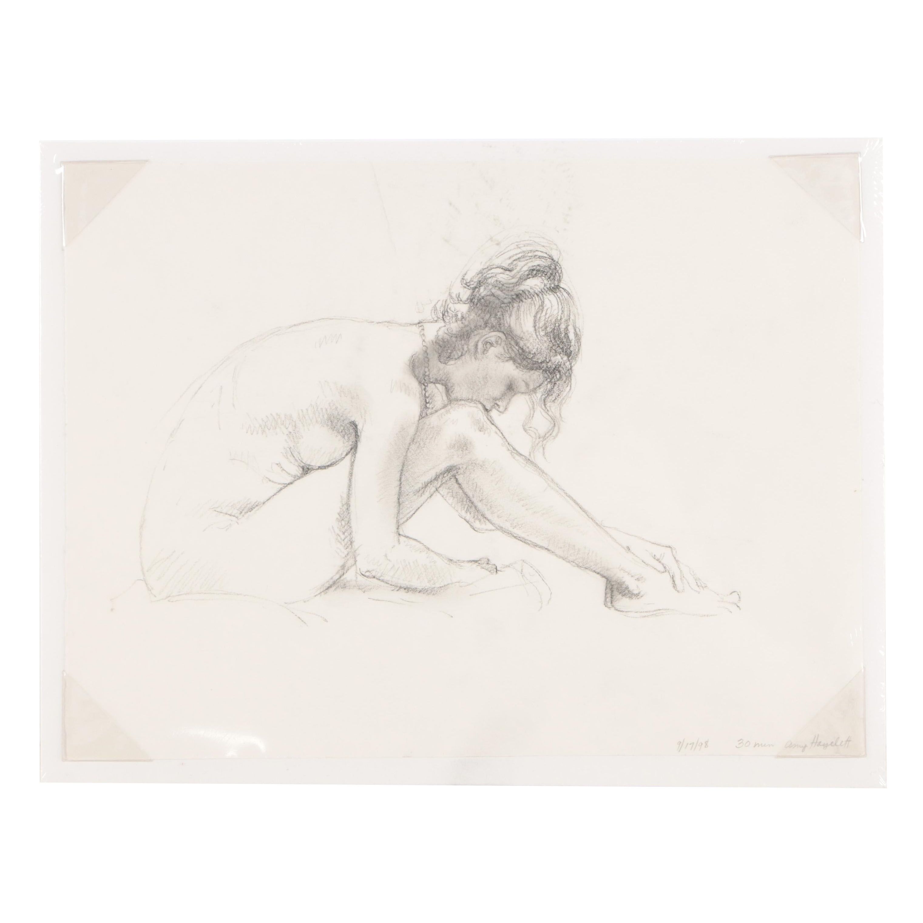 Attributed to Constance McClure Graphite Study "30 Min Amy Hazelett," 1998