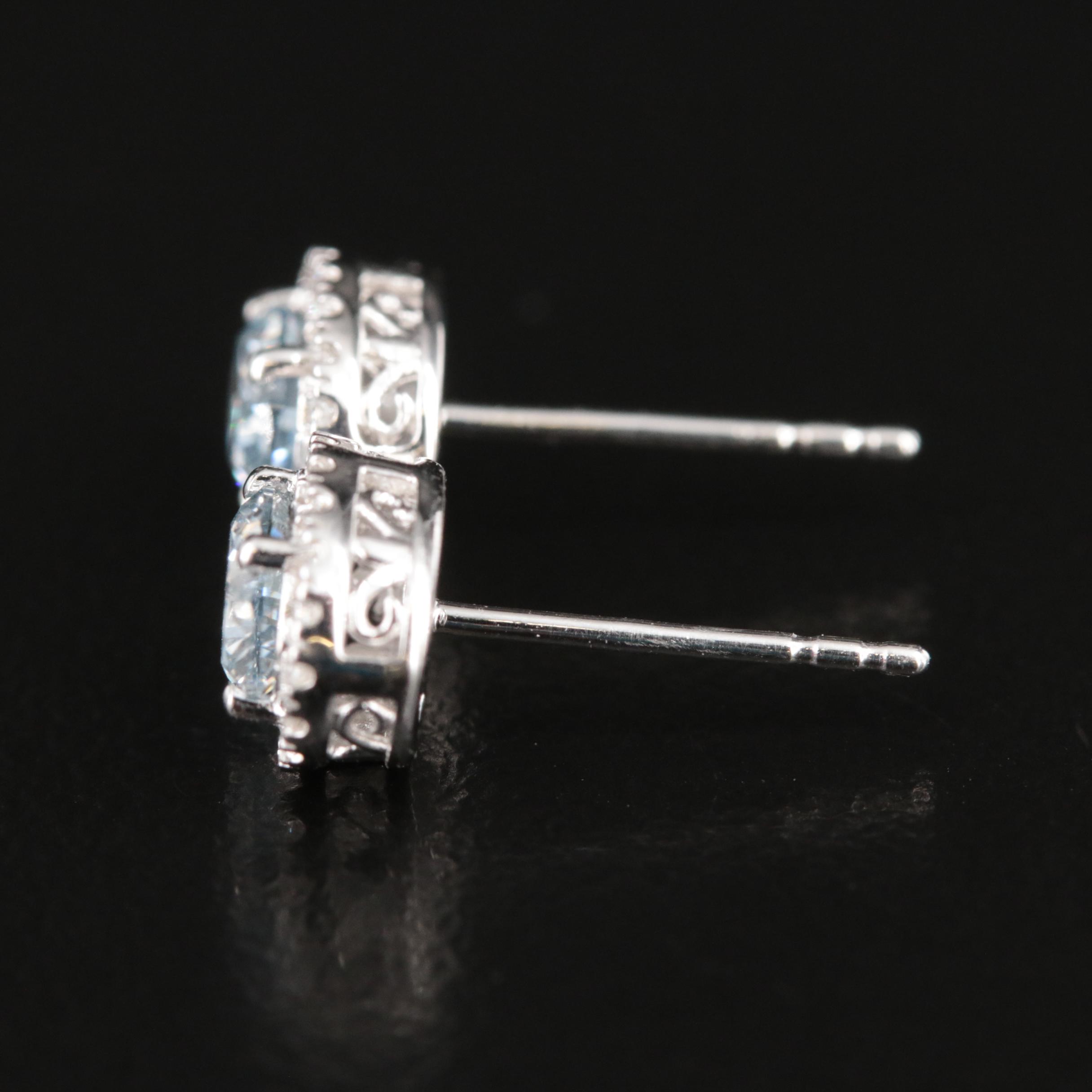 14K 1.10 CTW Lab Grown Diamond Halo Earrings