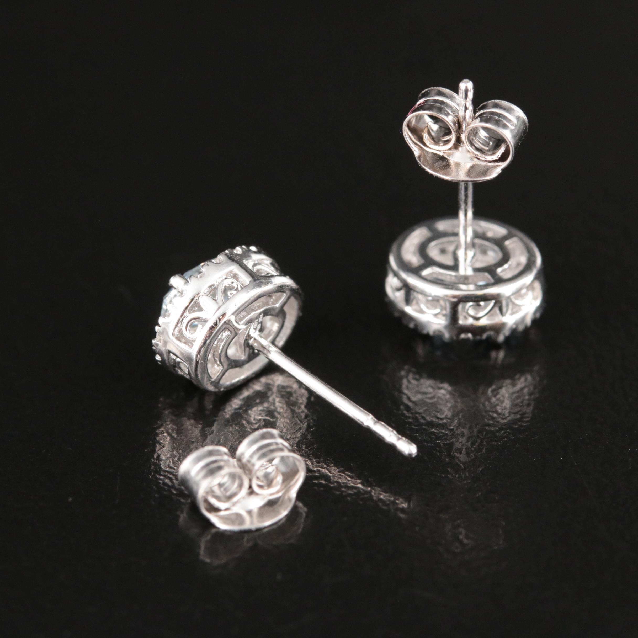 14K 1.10 CTW Lab Grown Diamond Halo Earrings