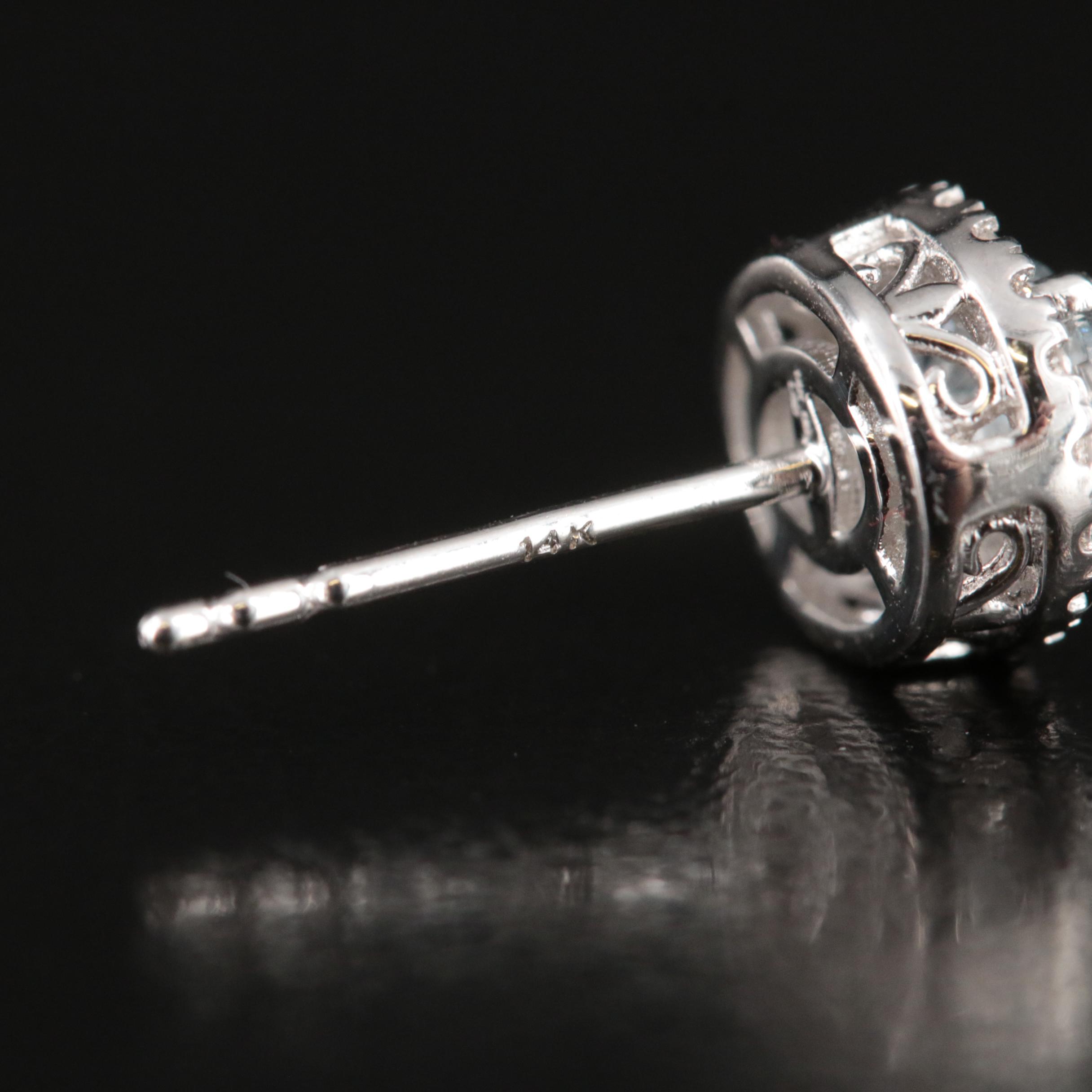 14K 1.10 CTW Lab Grown Diamond Halo Earrings