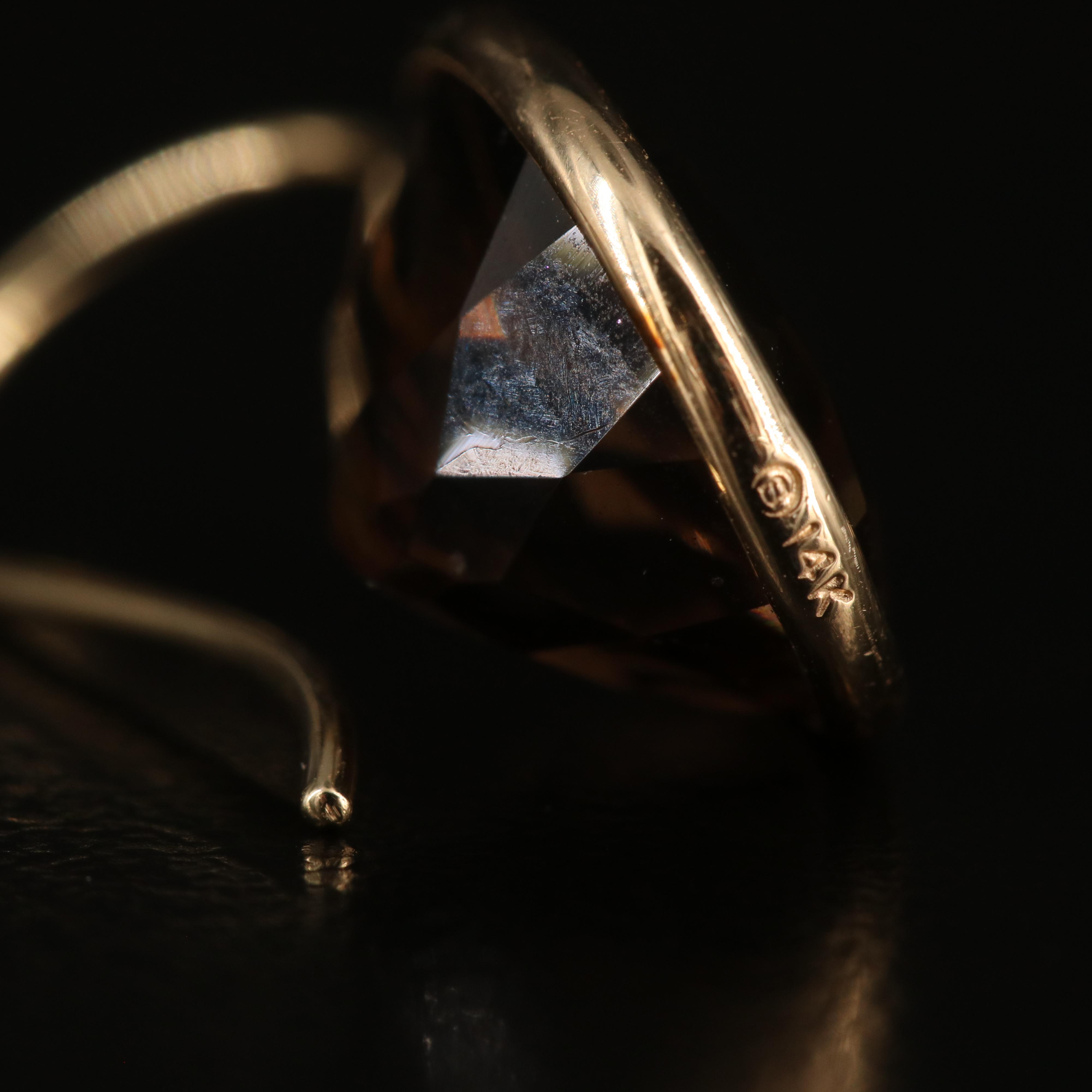 14K Smoky Quartz Teardrop Earrings