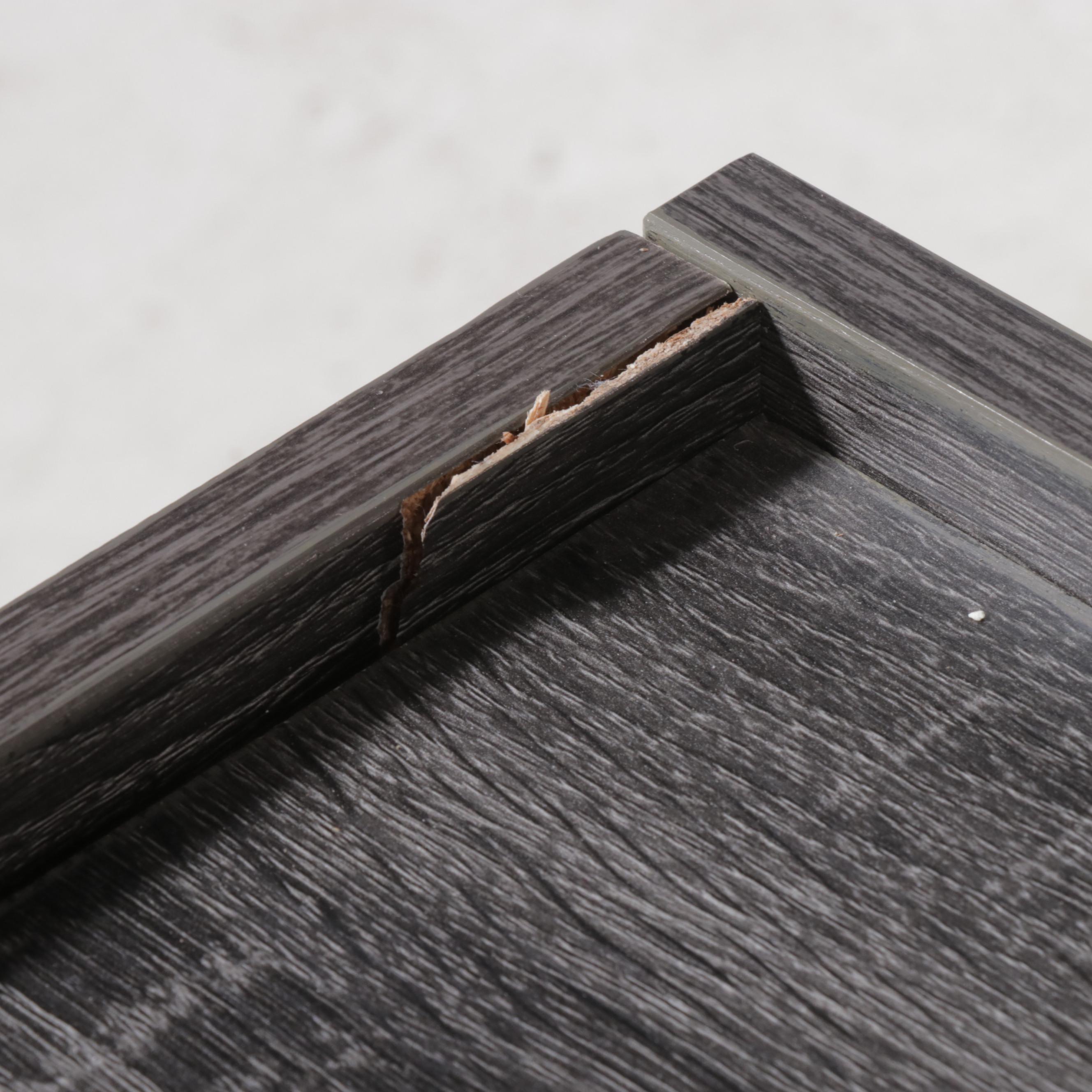 Contemporary Grey Oak-Grained Laminate and Parcel-Ebonized Credenza