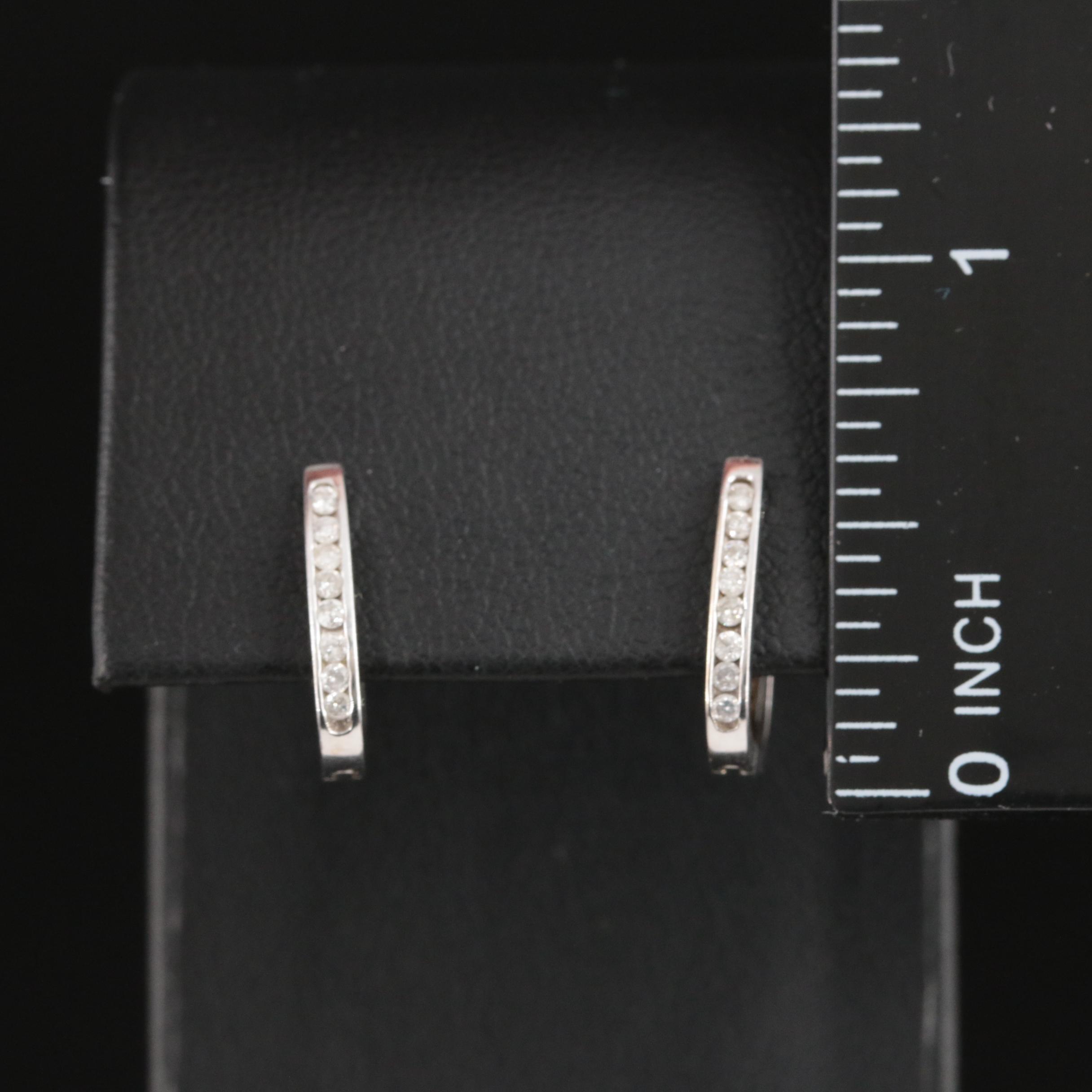14K 0.20 CTW Diamond Square Hoop Earrings