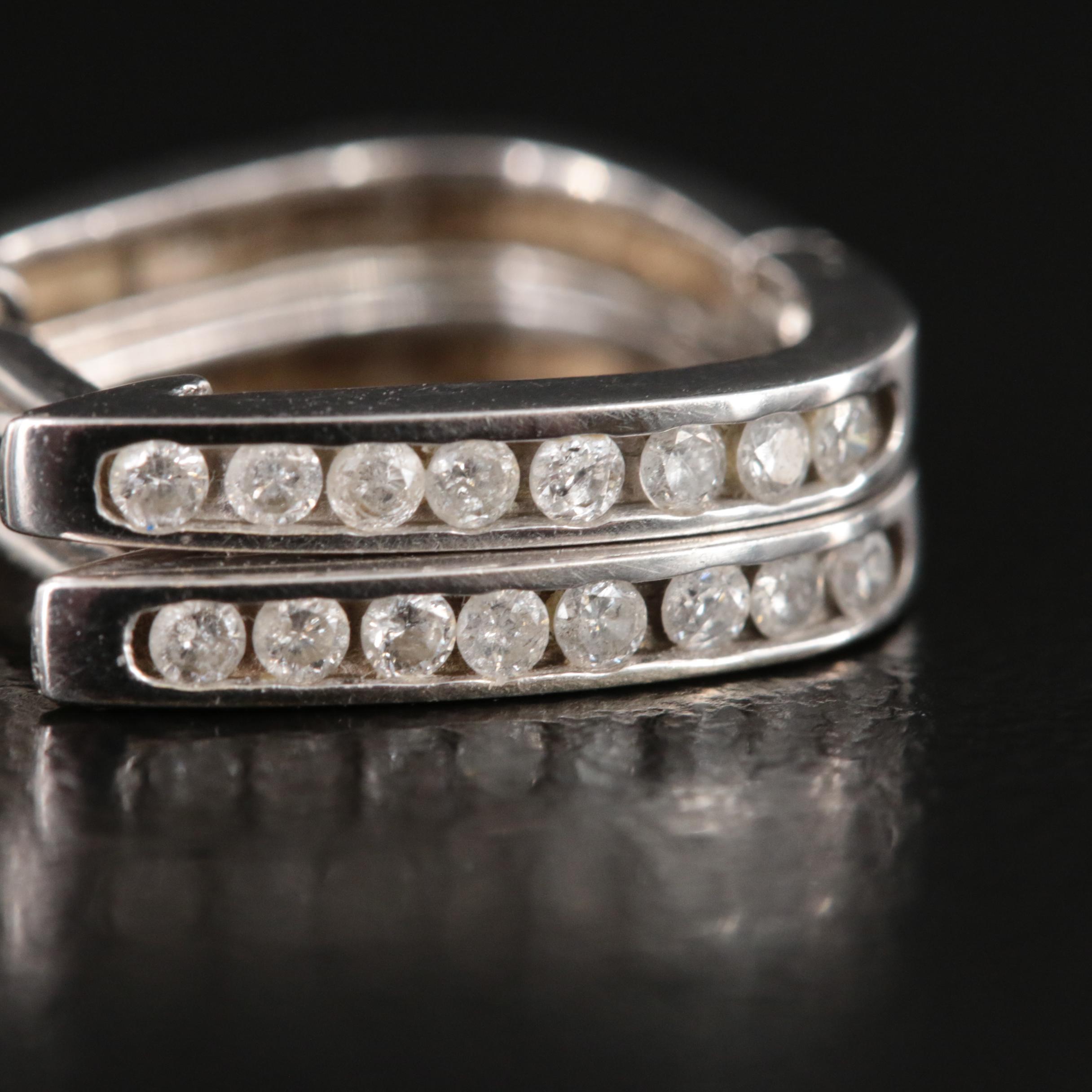 14K 0.20 CTW Diamond Square Hoop Earrings