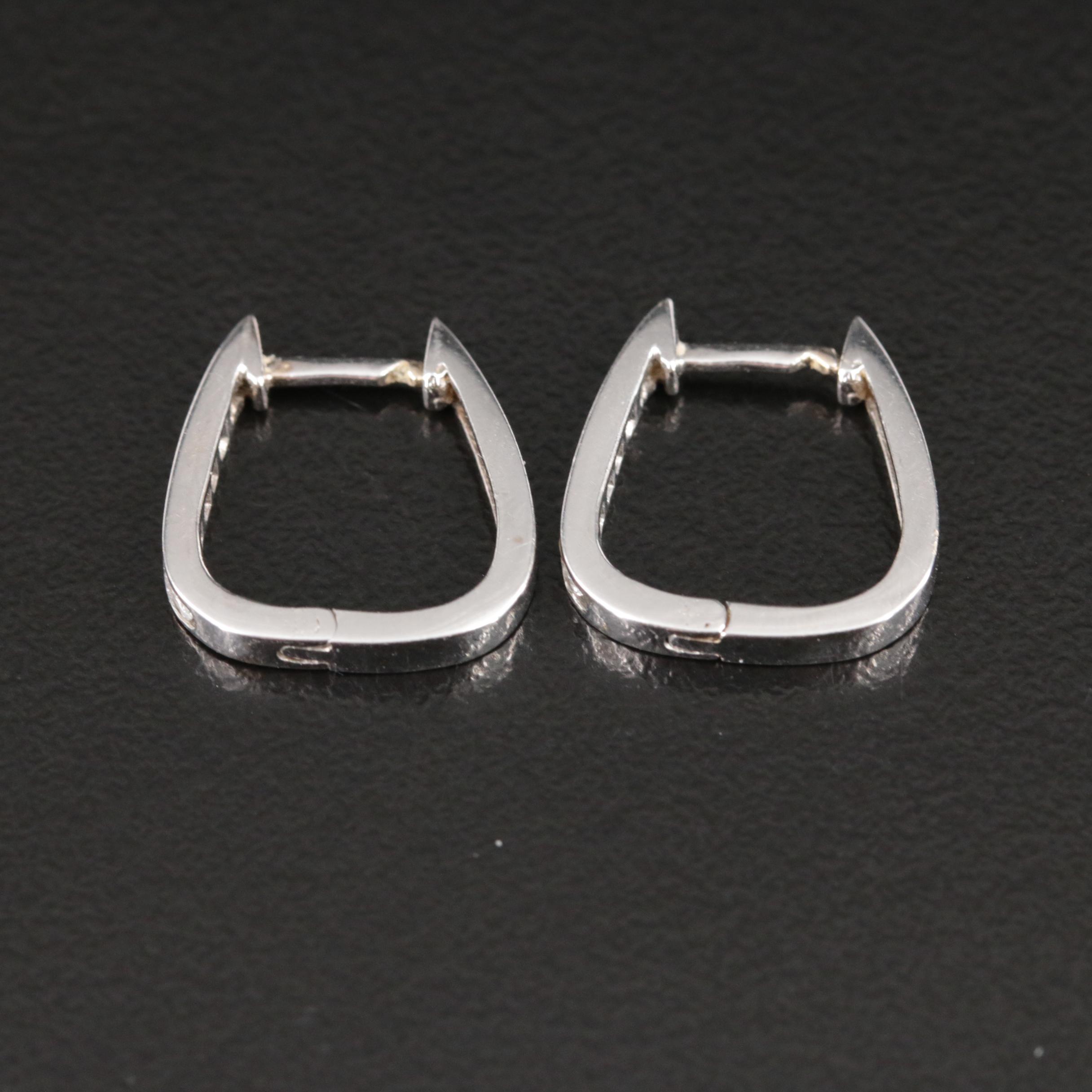 14K 0.20 CTW Diamond Square Hoop Earrings