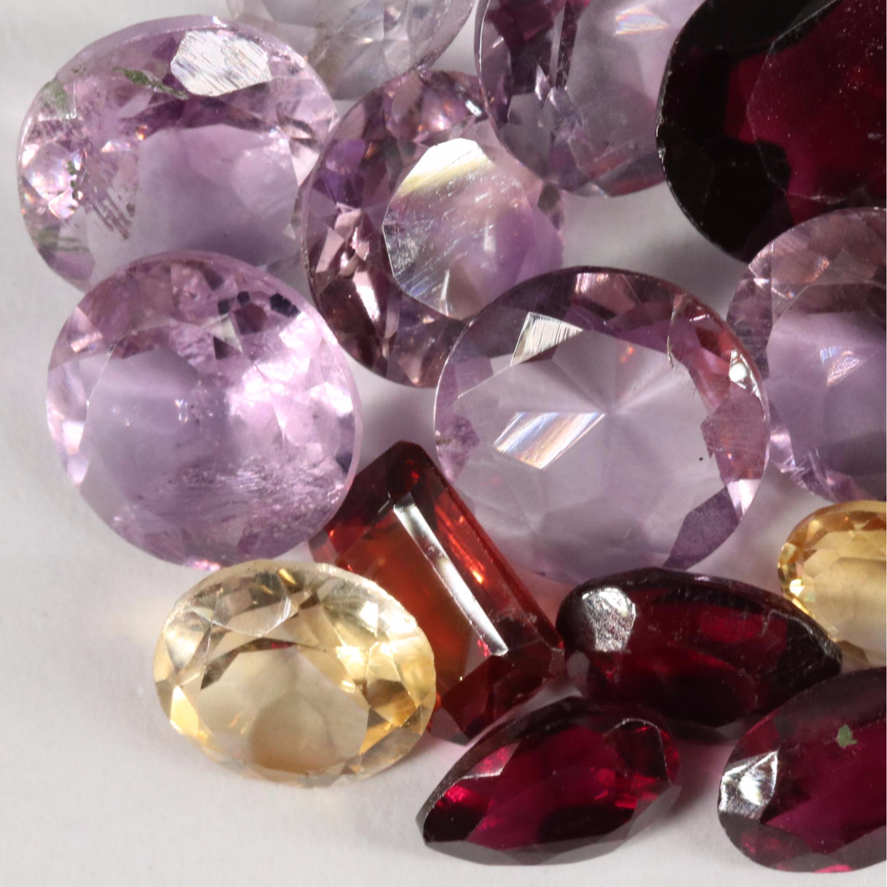 Loose 22.00 CTW Amethyst Citrine and Garnet Lot