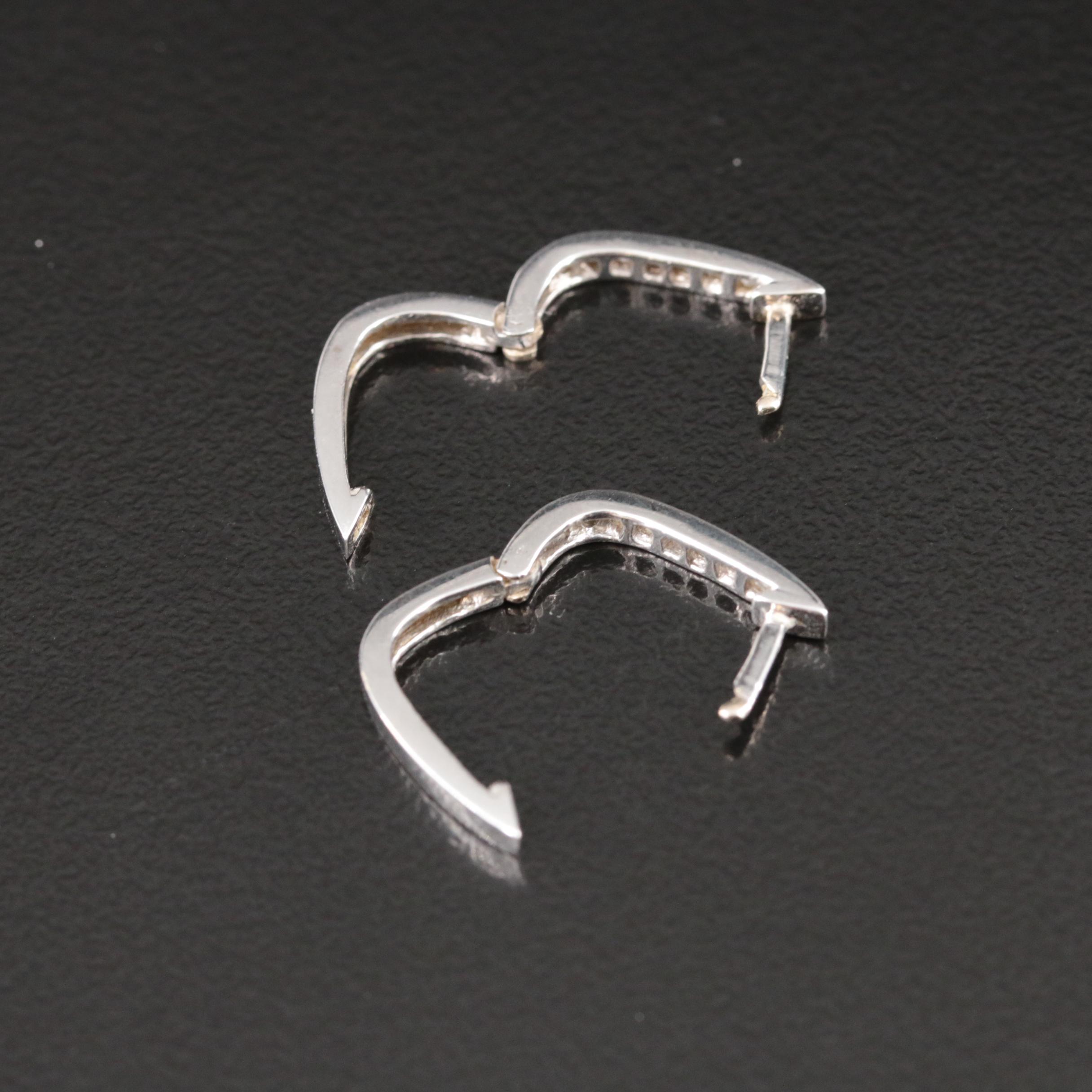 14K 0.20 CTW Diamond Square Hoop Earrings